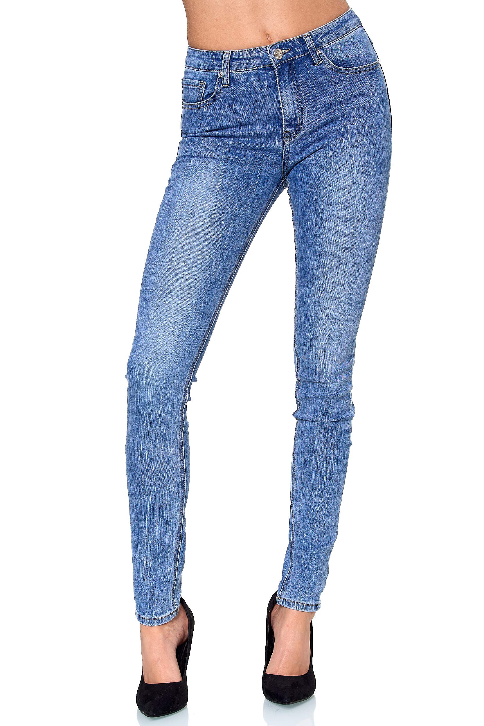 Elara Pantalon Cargo Femme Slim Fit Denim – Taille Haute, Style Décontracté Et Élégant