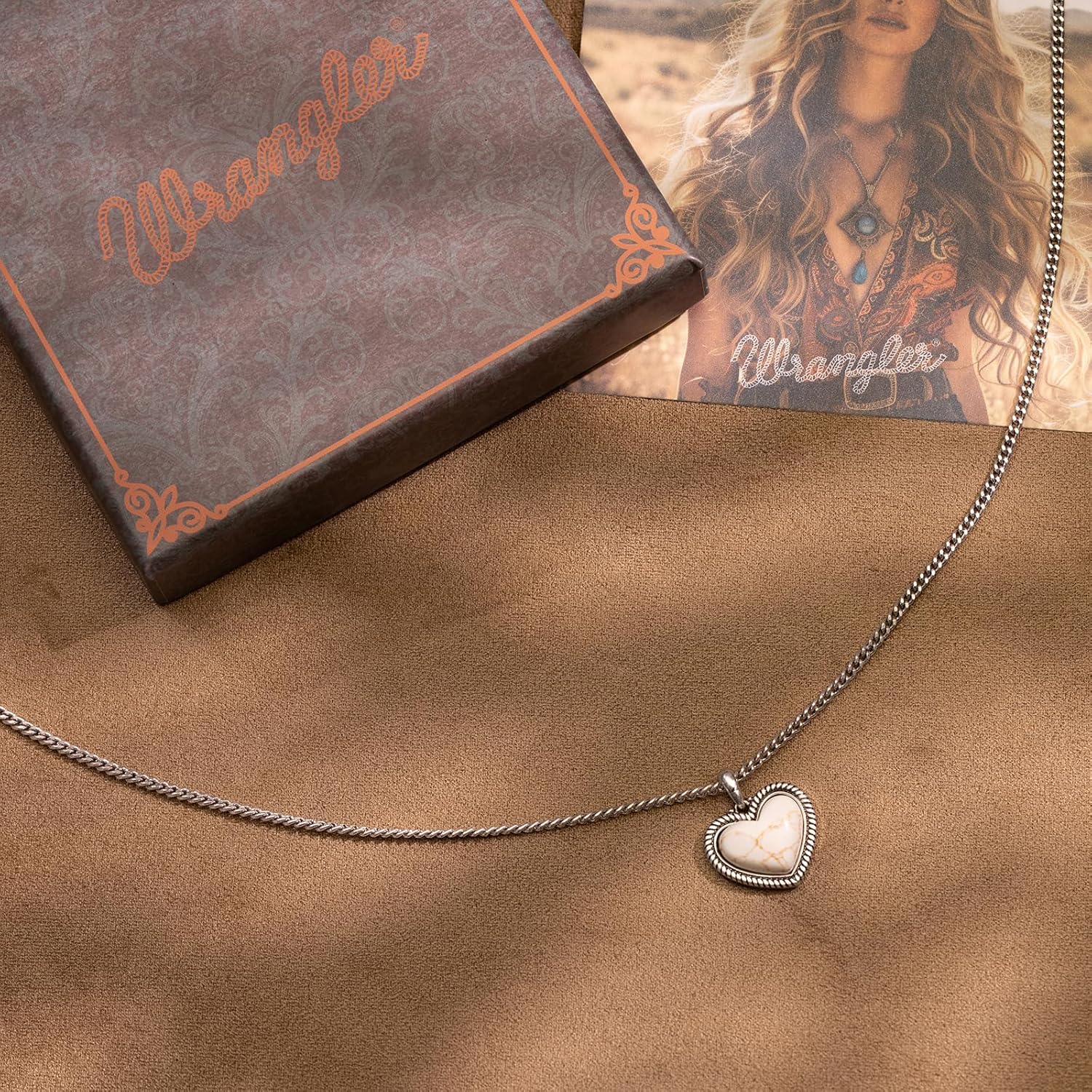 Montana West Wrangler Heart Turquoise Pendant Necklace for Women Western Gold Plated Cowgirl Cowboy Classic Trendy Jewelry - Image 3