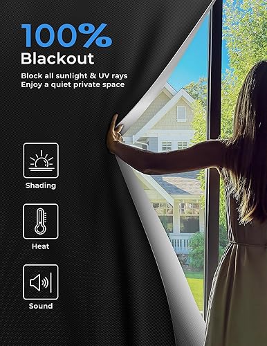 Miniatura 2 de Sumobaby - Cortinas opacas portátiles de 24 x 36 pulgadas, sin taladrar, con cintas de velcro resistentes al calor, cubierta de ventana 100% opaca,