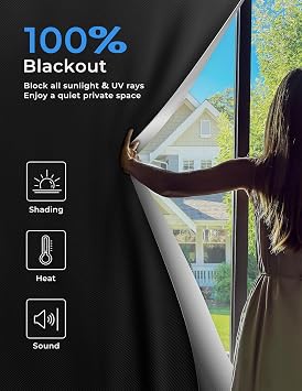 Sumobaby Blackout Curtains 72x70 Portable No Drill Black Out Window Cover
