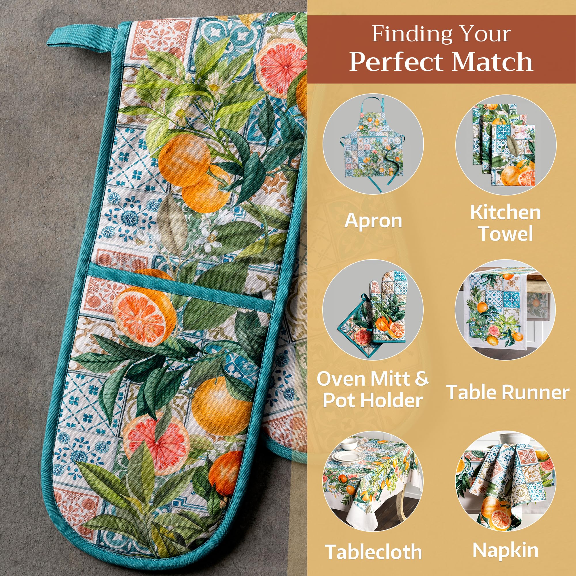 Maison D' Hermine Oven Mitts Pot Holders 100% Cotton Heat Resistant Oven Mitt (7.5