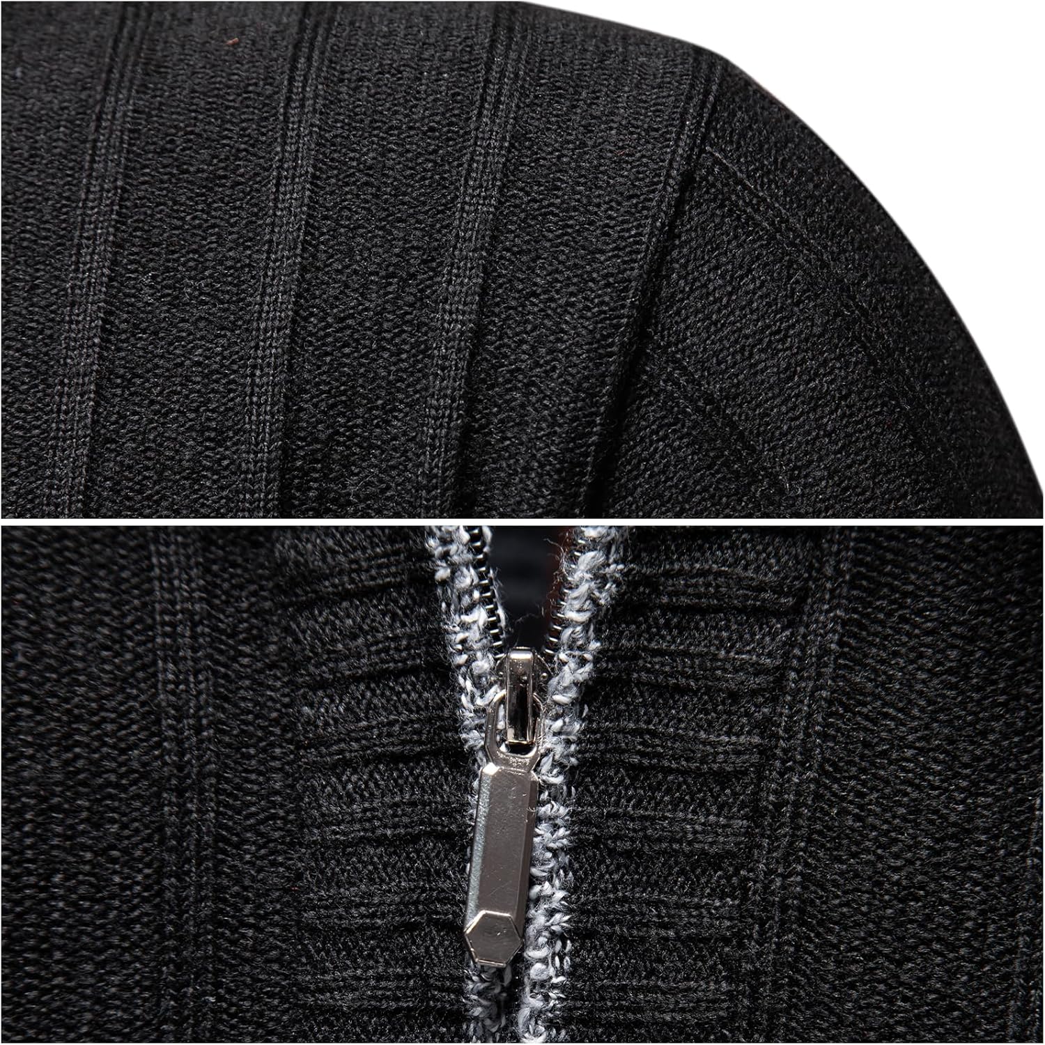 Mylldey Quarter Zip Sweater Men's Pullover Sweaters Knit Long Sleeve Sweater Mens - Image 5