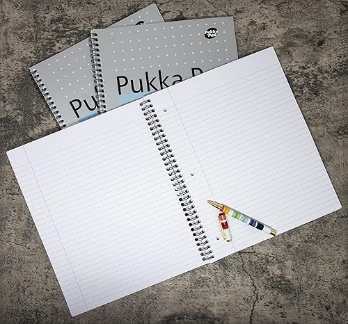 Miniatura 6 de Pukka Pad Cuaderno editor de un solo tema, paquete de 3 unidades, tamaño carta 50, hojas premium de 80 GSM, color plateado
