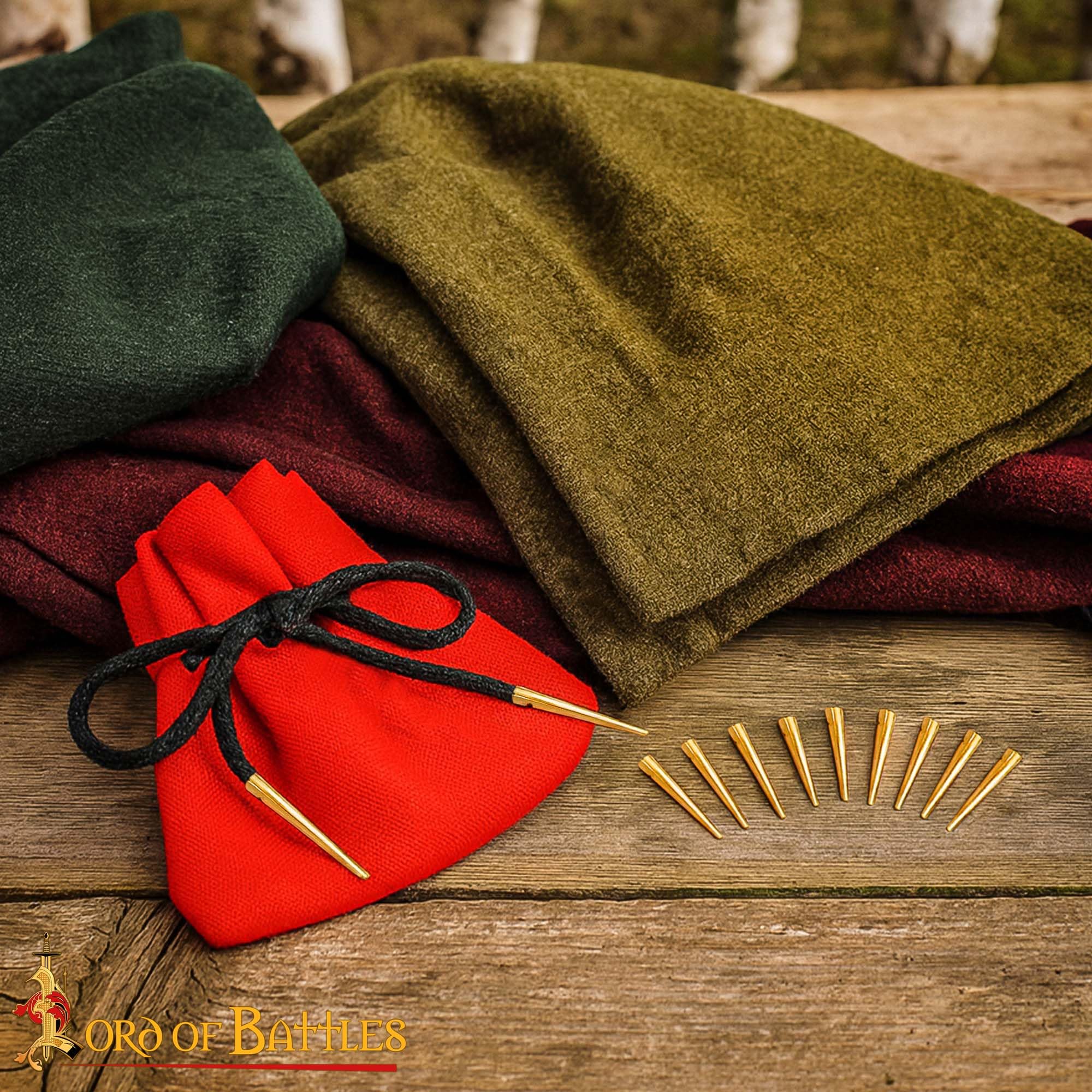 Lord of Battles Juego de 10 aliglets medievales de latón macizo puro, ideal para ropa medieval y gambesons