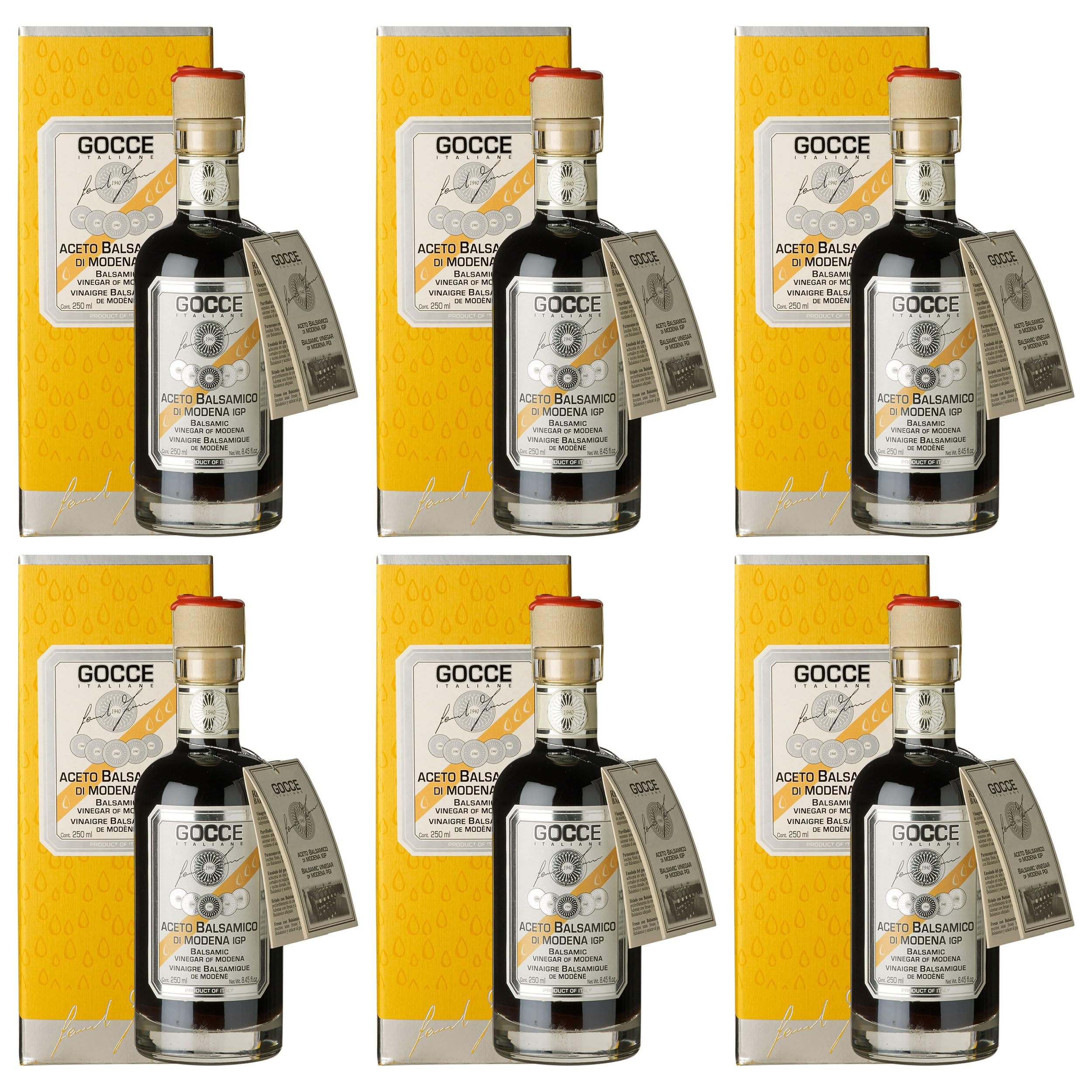 Leonardi Gocce Aceto Balsamico di Modena IGP 10 Travasi Italien inkl. FeinWert E-Book (6 x 0.25 l)