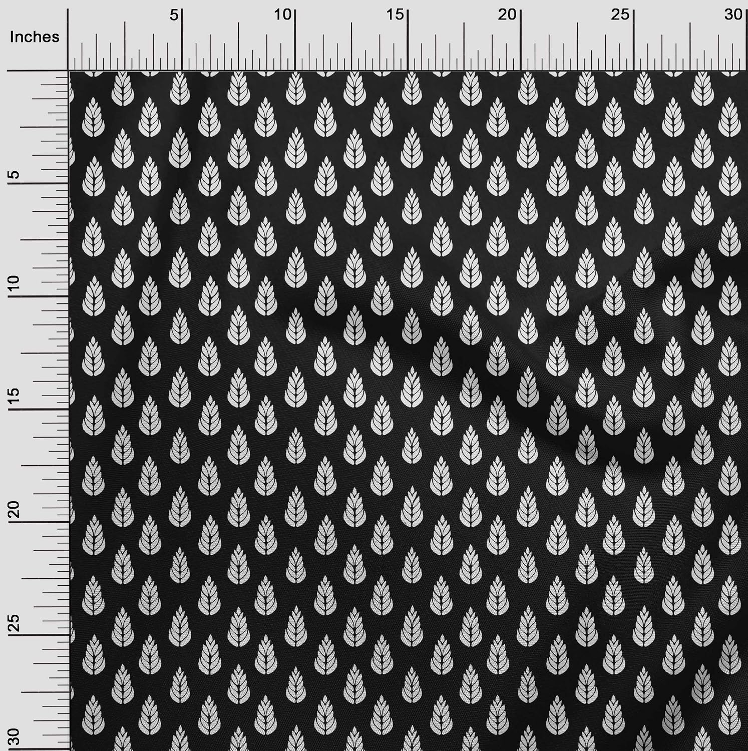 oneOone Cotton Flex Black Fabric Asian Block Sewing Material Print Fabric by The Yard 40 Inch Wide-4105