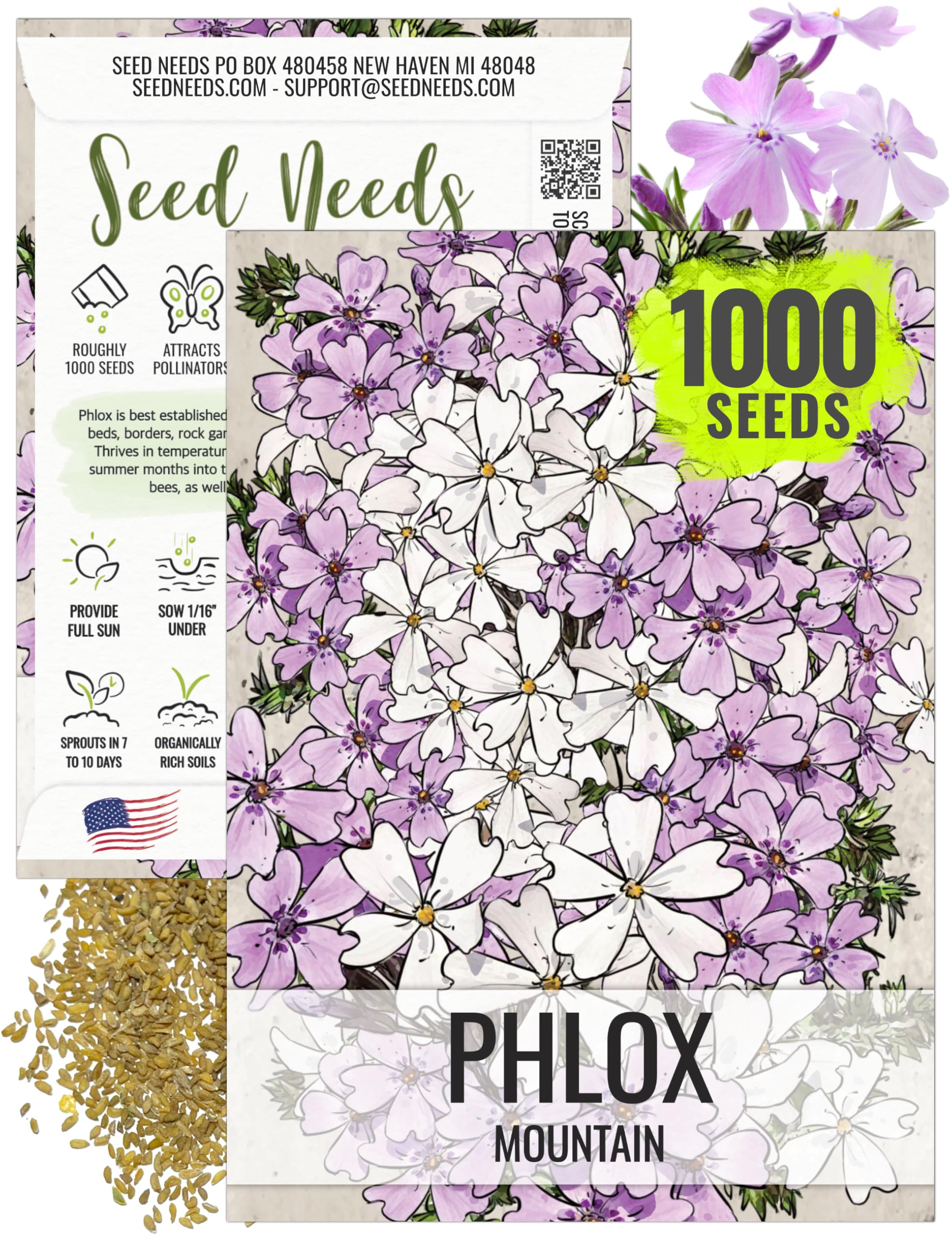 Amazon.com : Seed Needs Mountain Phlox Seeds to Plant Light Pink