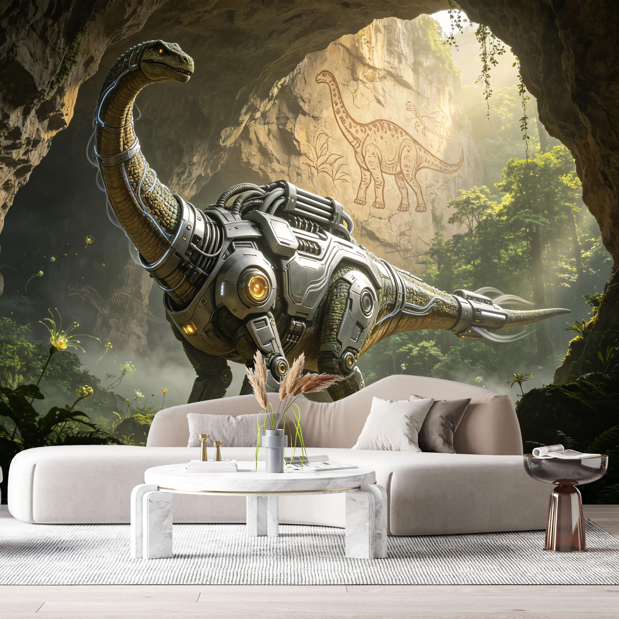 Custom Size Wall Mural Beast Mech Science Fiction Robot Futuristic Industrial Style 3D Trompe L'Oeil SelfAdhesive Art Prints Removable Large Wallpaper Esports Game Room Studio