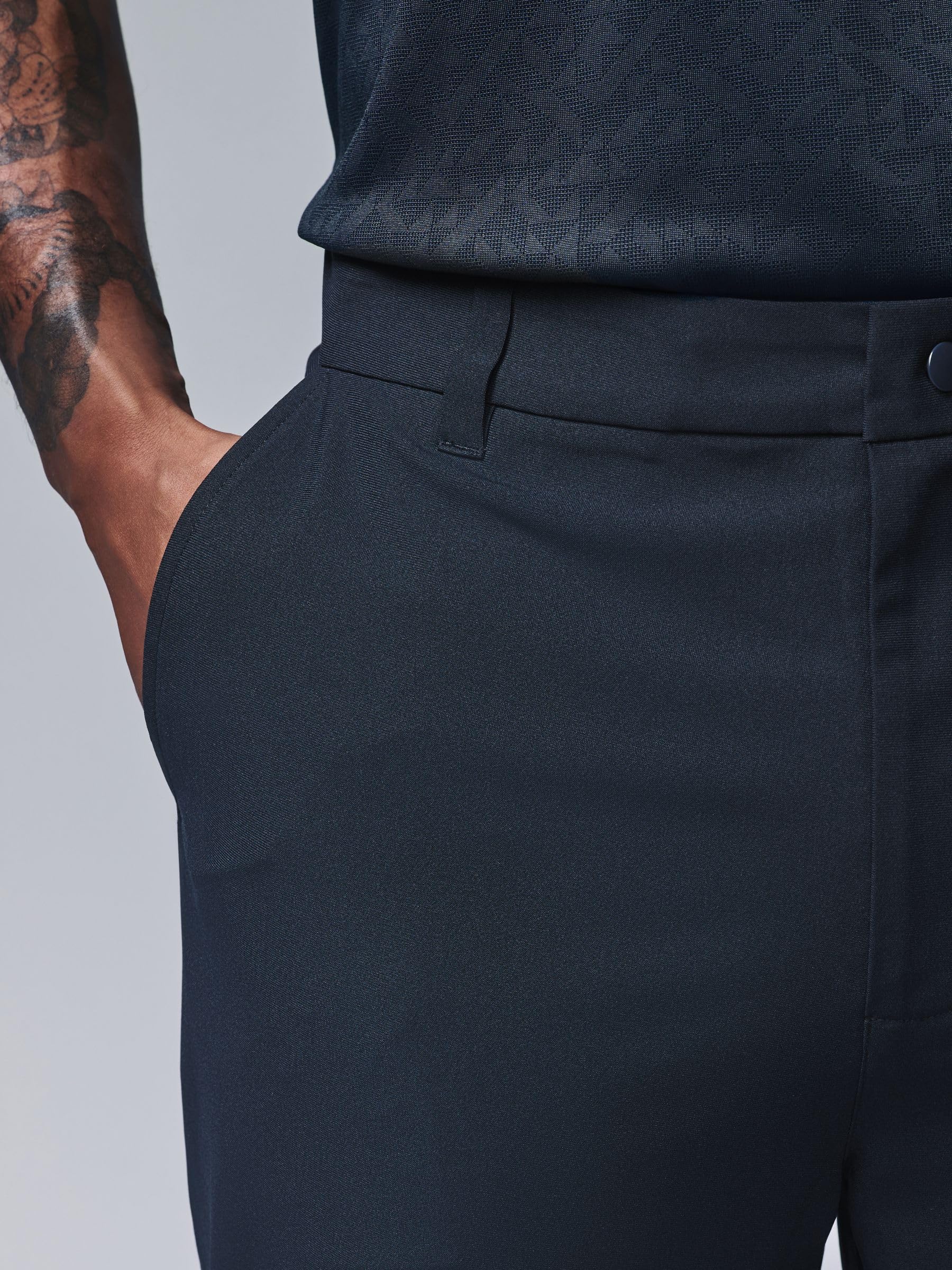 NEXT Homme Pantalon de Golf Active | Coupe standard, Taille mi-haute, Fermeture boutonnée, Jambe droite