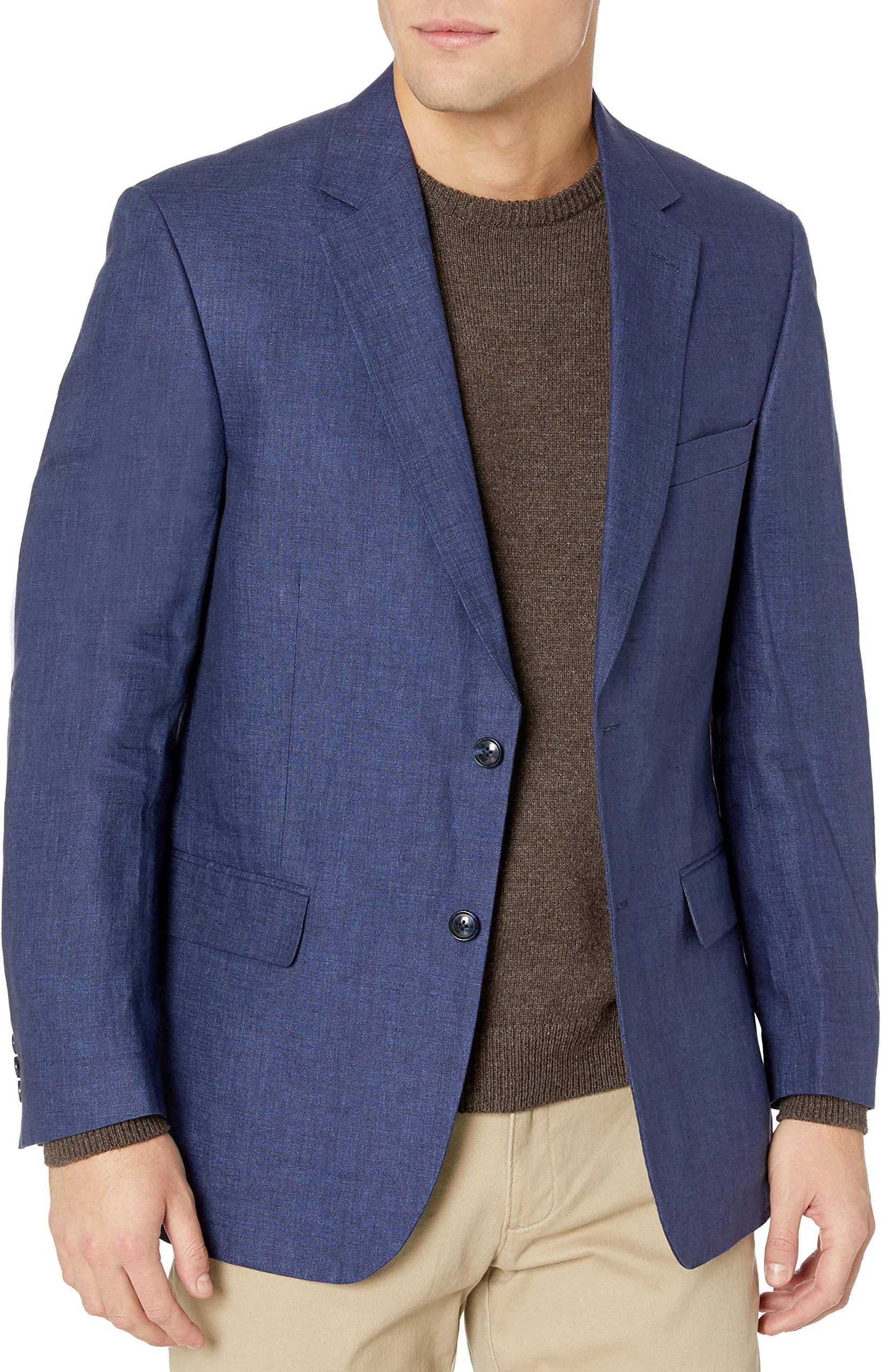 Palm Beach Men's Bradley 100% Delave Indigo Linen Coat