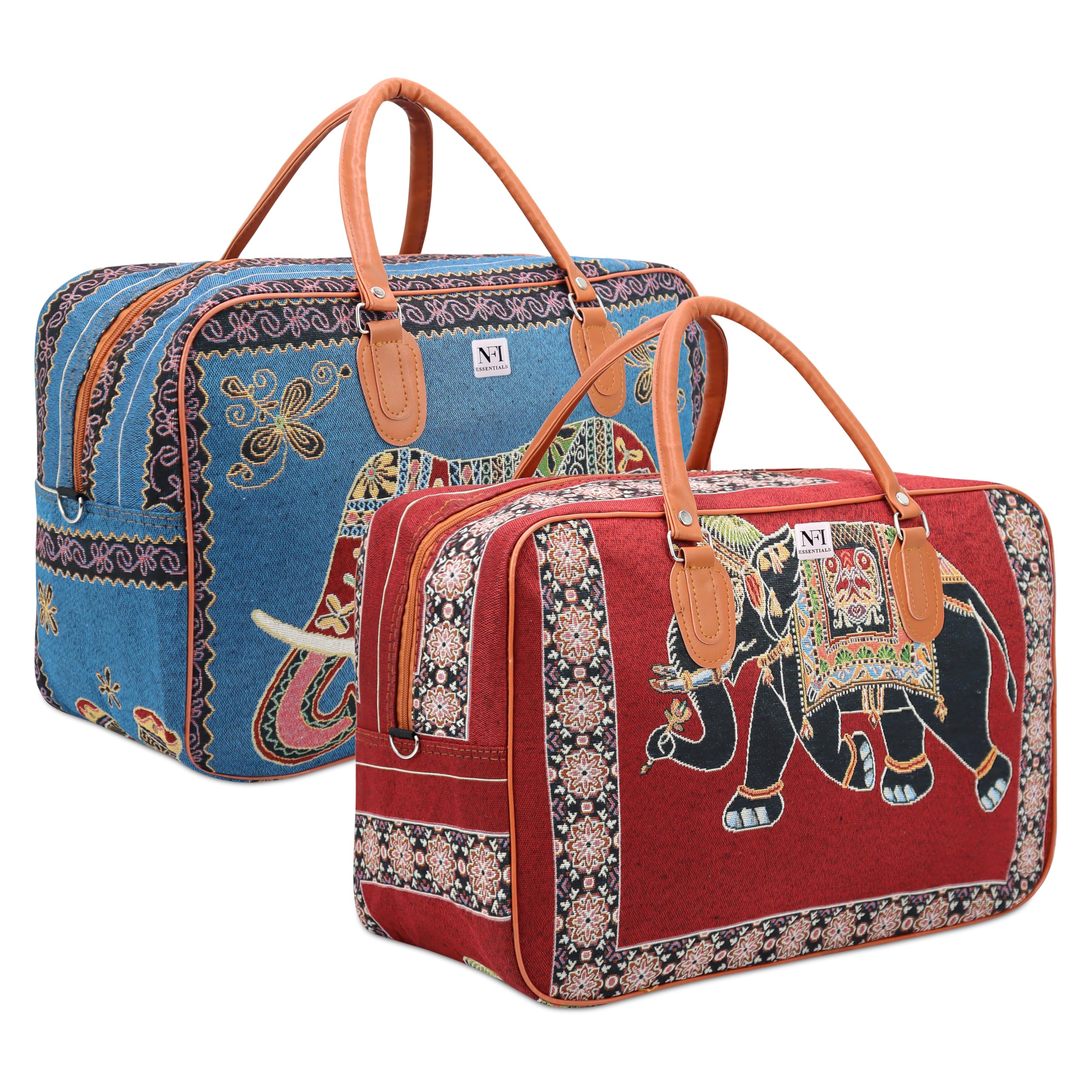 NFI essentials Pack of 2 Small Canvas Duffle Travel Bag for Men and Women, Luggage Travelling Bag for Women, Stylish Duffel Cabin Size Air Bag Hand Bag (21L) (B0CSVZSZJJ) Amazon Price History, Amazon Price Tracker