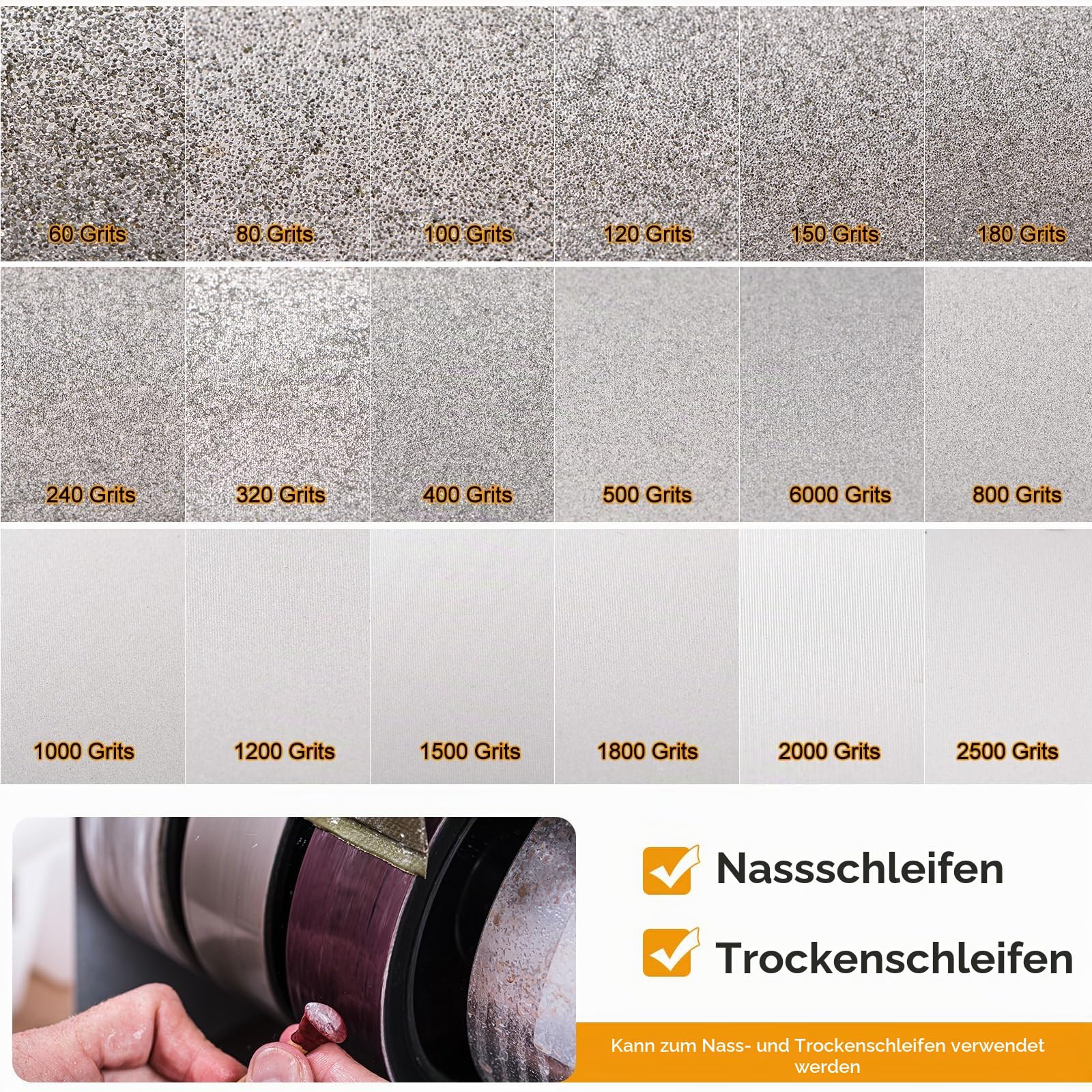 QUARKZMAN Diamant Lapidary Schleifscheibe 6 Zoll x 1 Zoll Mit 1" Bohrung 150 Körnung Schmuck Schleifscheiben Mit Reduzierern Für Naturstein Marmor Edelstein Glas Keramik Kristall