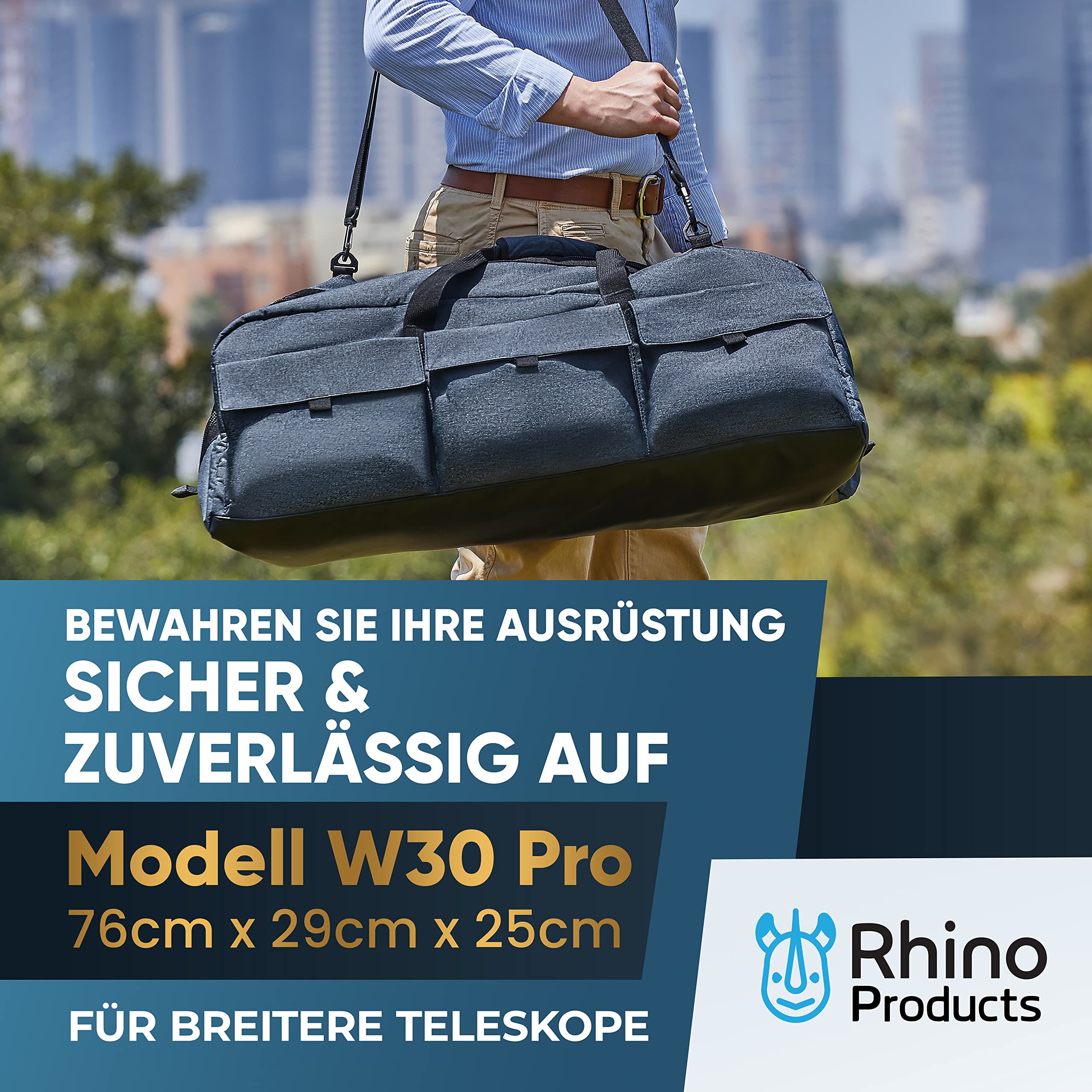 Mehrzweck-Teleskop-Tasche – Stoßdämpfende Teleskop-Tragetasche mit verstellbarem Schultergurt & zusätzlichem Stauraum – Wasserabweisend – Passend für Celestron-Teleskope (76x29x25 cm)