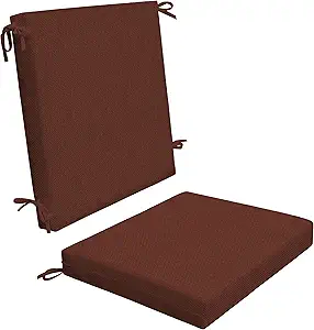 Honeycomb Indoor/Outdoor Sunbrella Xena Brick Patio Dining Chair Cushion: Recycled Fiberfill, Weather Resistant & Comfortable, Seat: 18.5W x 17D x 2.5" T; Back: 18.5W x 18.5H x 2.5T