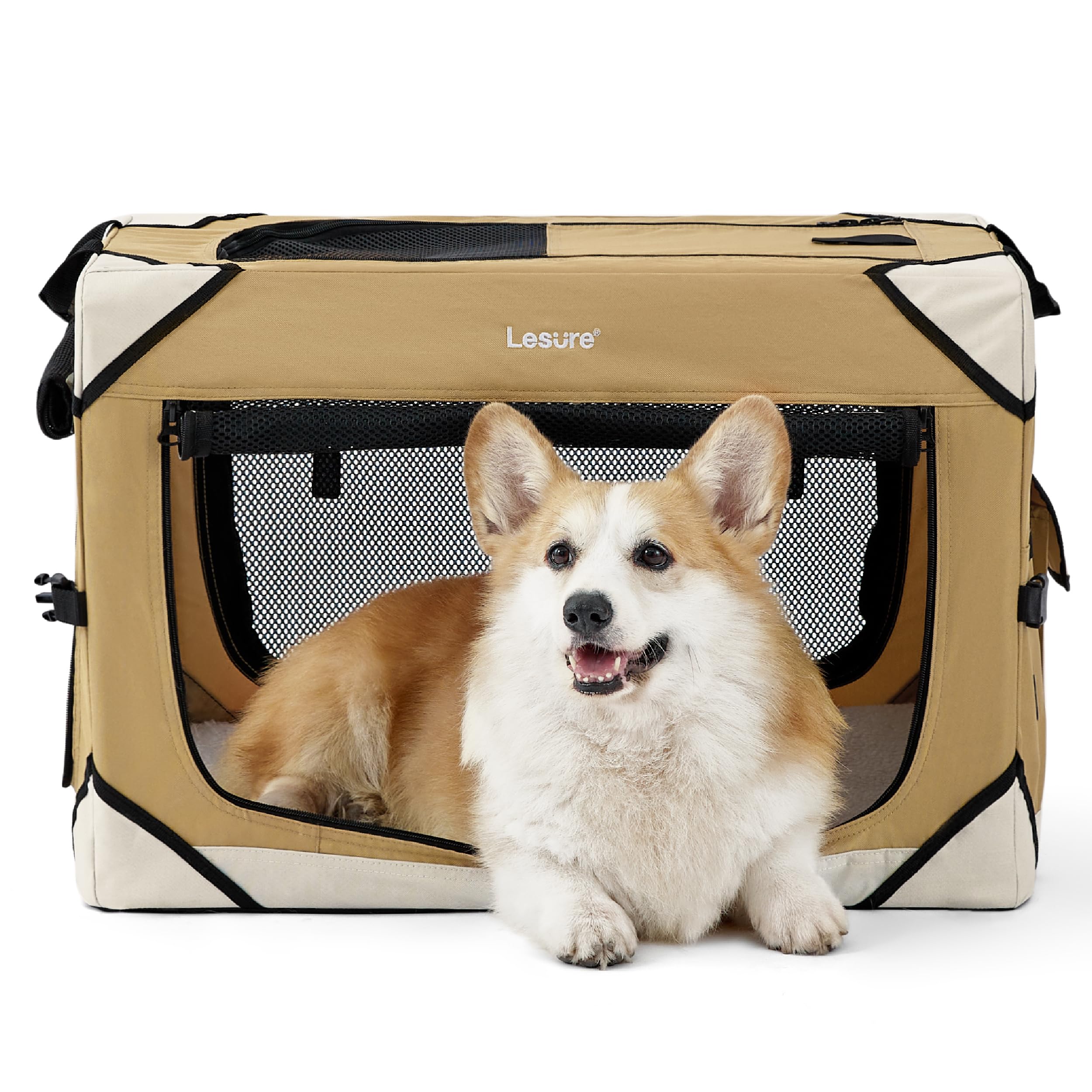 Snapklik.com : Lesure Collapsible Dog Crate - Portable Dog Travel Crate ...