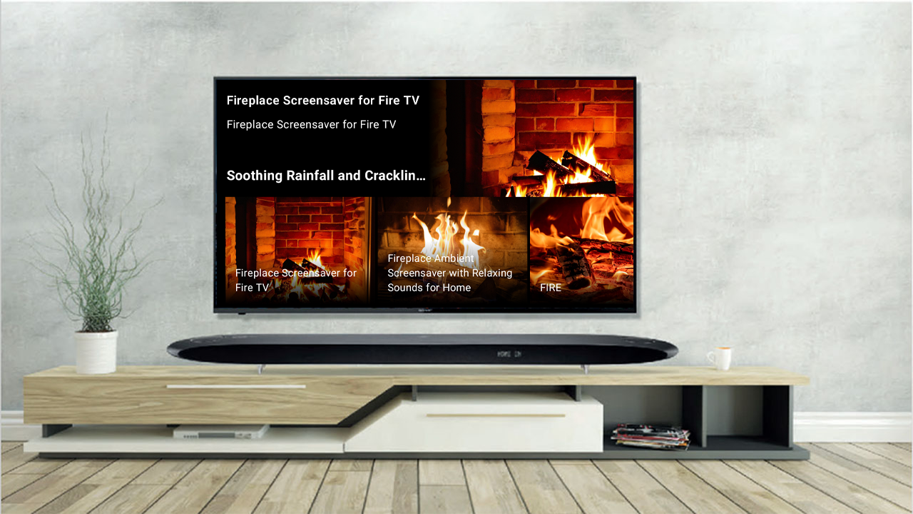 Soothing Rainfall and Crackling Fireplace Screensaver for Fire TV