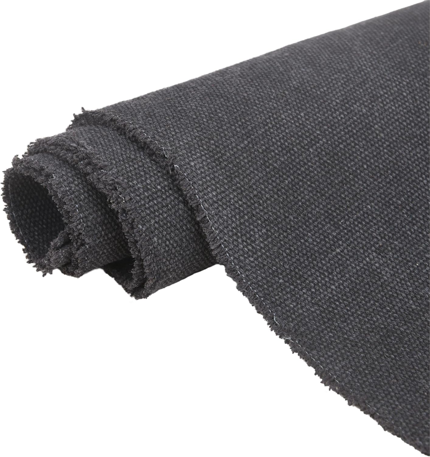 16oz Cotton Canvas Fabric, Nature Duck Fabric Textile Medium Weight for Painting, Sewing, Crafts, Embroidery, Bag, Cut by Yard (Solid Canvas - Black, 1 Yard (58" x 36"))