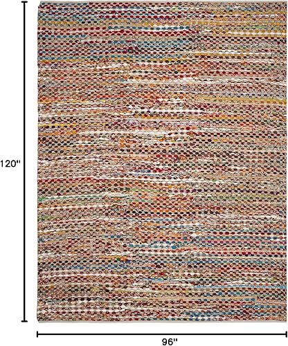 Miniatura 2 de SAFAVIEH Alfombra de área de 8 x 10 pies, colección Cape Cod, grande, natural y multicolor, yute trenzado hecho a mano, diseño bohemio, ideal para