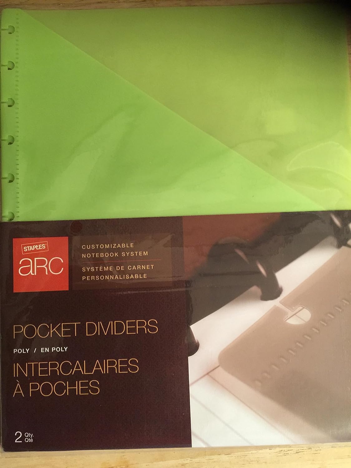 Staples Arc Notebook Dual Pocket Poly Dividers, Letter