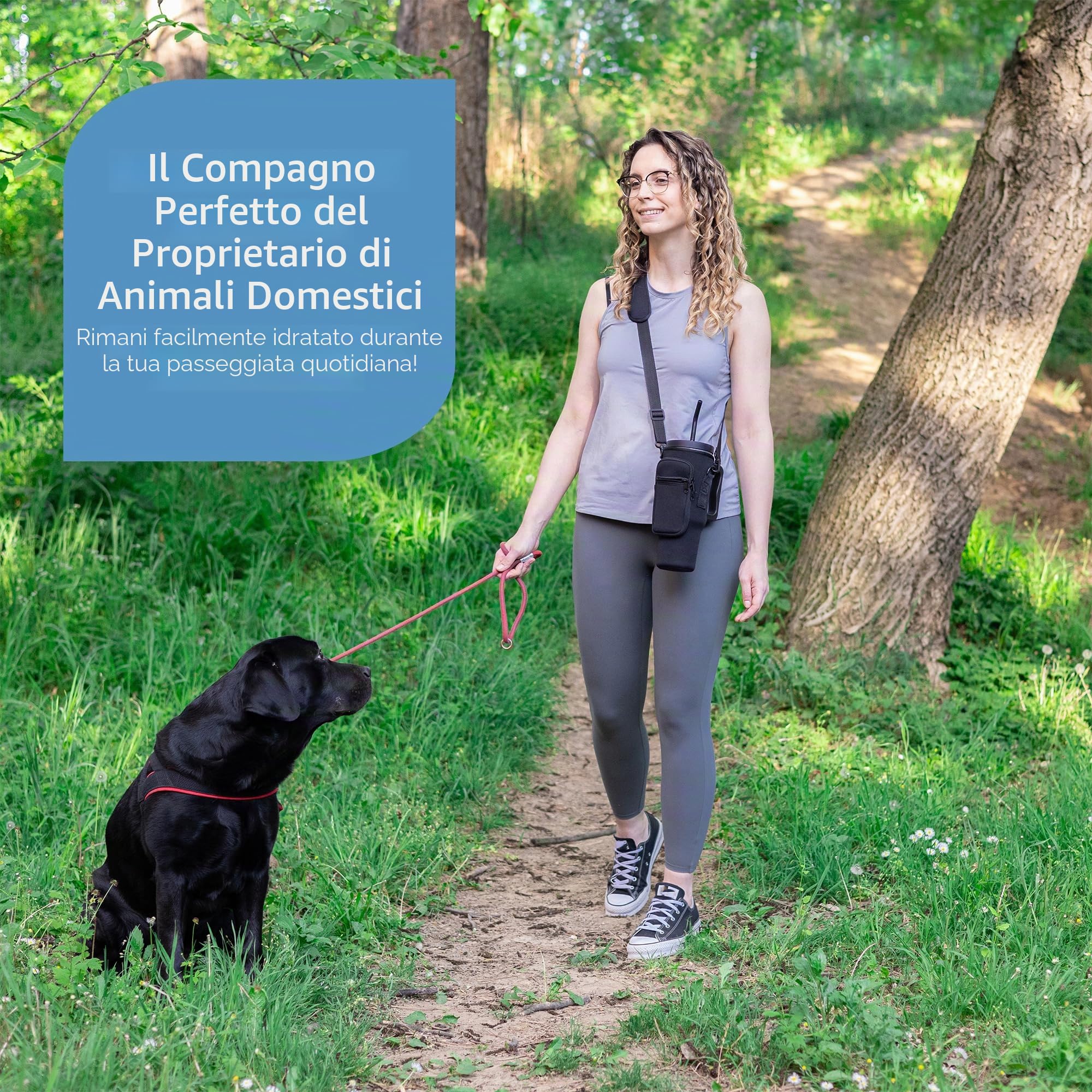 BOZ Porta Borraccia Tracolla con Tasca per Cellulare - Porta Borraccia Termico in Neoprene da 1,2 L - Portabibite Termico con Tracolla Regolabile (Rosa)