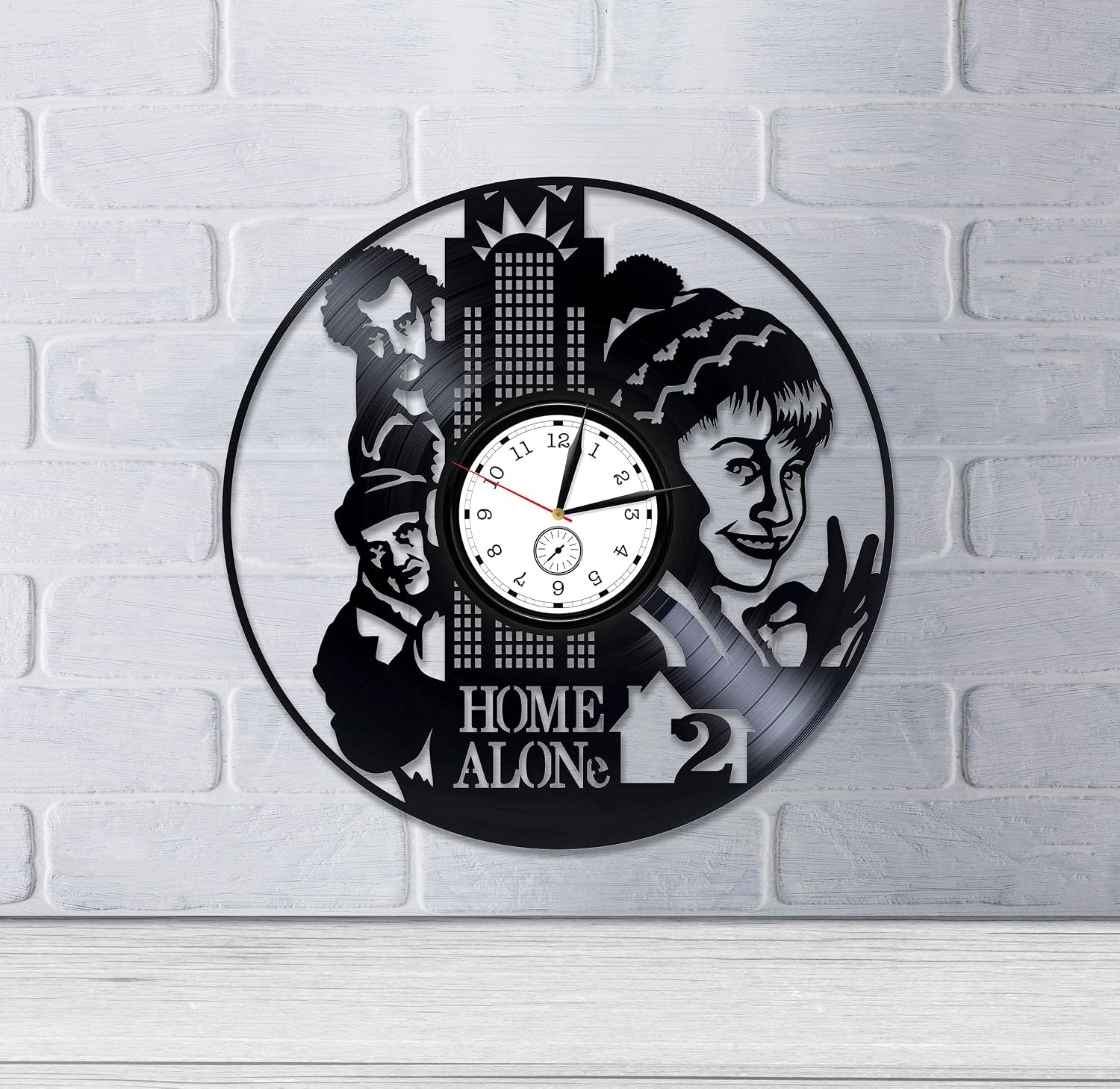 Home Alone Vinyl Wall Clock Home Alone Xmas Gift for Kids Vinyl Record Wall Clock Home Alone 2 Vinyl Clock Kevin Clock Home Alone Wall Clock Large Home Alone 2 Handmade Clock Kevin McCallister