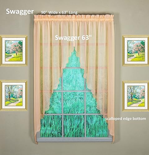 Vista 421 de Today's Curtain - Cortina Emelia de gasa original, panel de 84 pulgadas, negro, 60 pulgadas de ancho x 84 pulgadas de largo