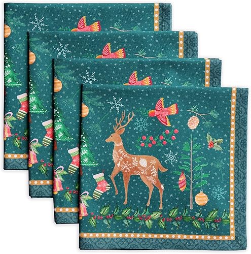 Miniatura 25 de Maison d' Hermine Juego de 4 servilletas de tela 100% algodón reutilizables para uso diario, servilletas cuadradas lavables para cenas, fiestas