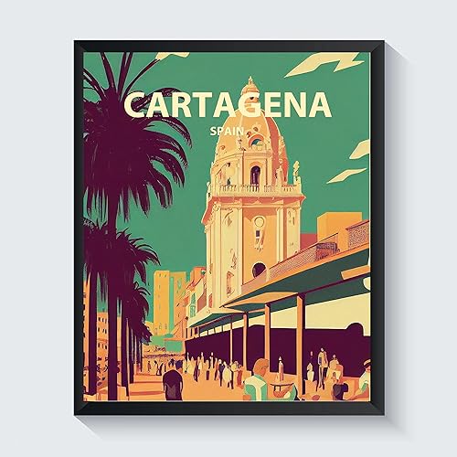 Miniatura 12 de HomeArtPrint Impresión artística, Barcelona, España, arte de pared, decoración de póster retro, 11 x 14 pulgadas (sin marco) Barcelona,