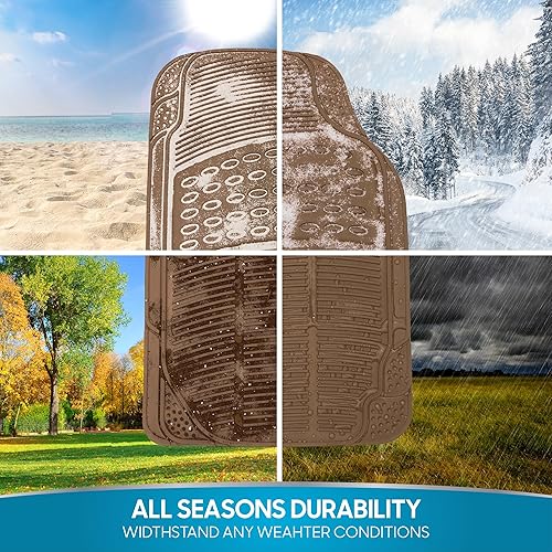 Miniatura 75 de BDK 4 alfombrillas de goma transparente resistentes para automóvil, camión, camioneta, SUV, protección para todo tipo de clima, ajuste universal