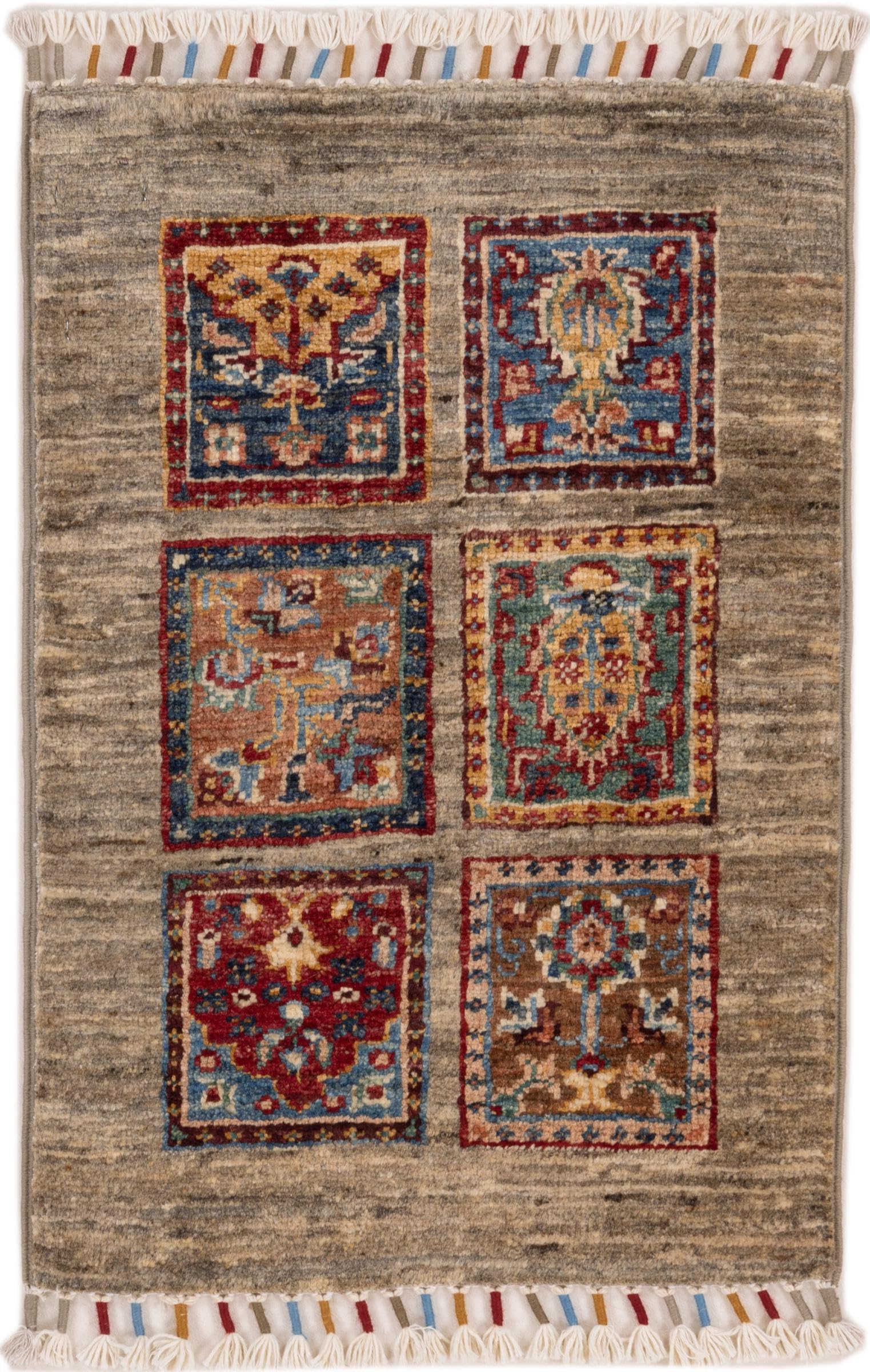 Tapis d'Orient Arijana Bakhtiari noué main en laine de prestige du Pakistan 41x61 cm