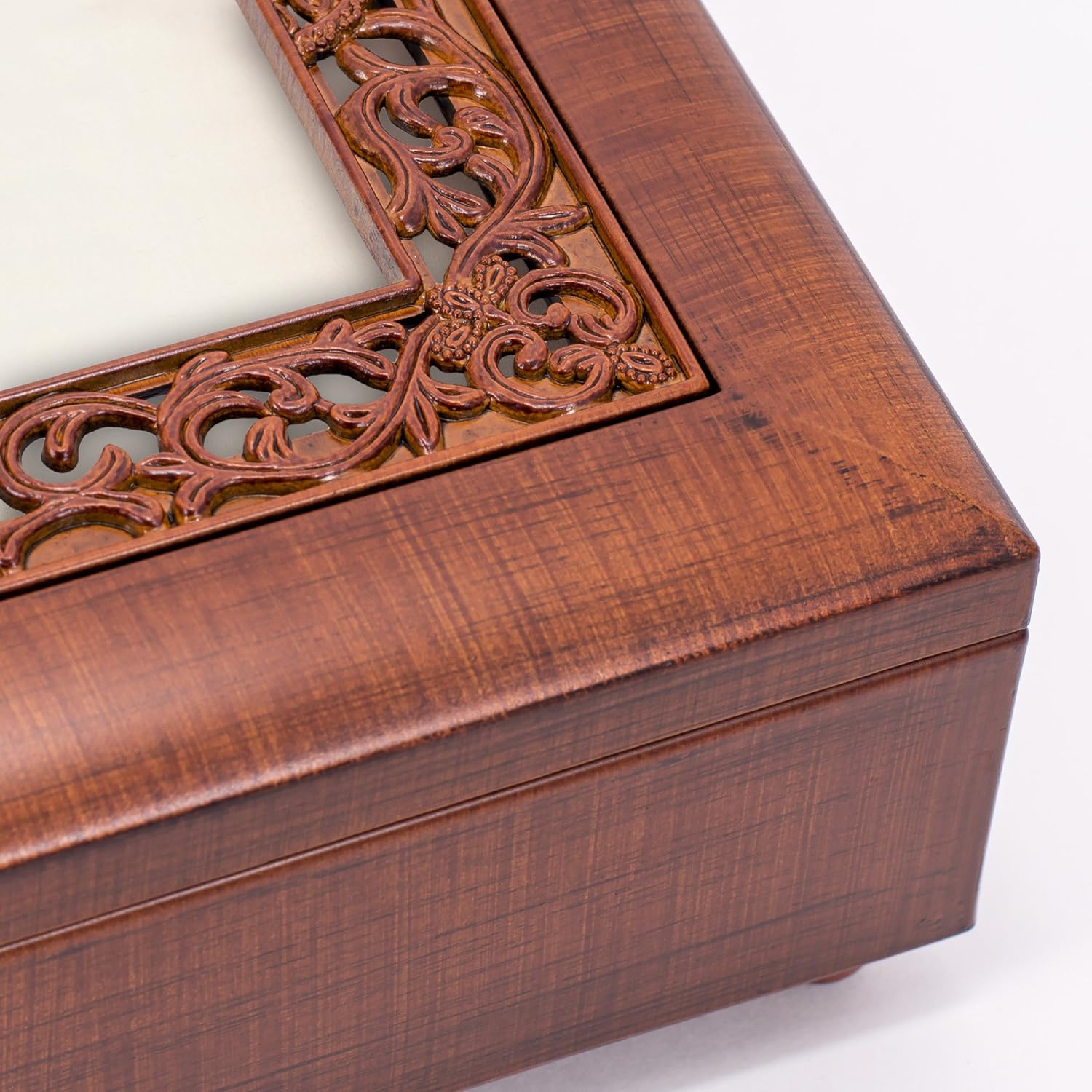 Cottage Garden Granddaughter Brought Such Joy Woodgrain Inlay Jewelry Music Box Plays You Light Up My Life
