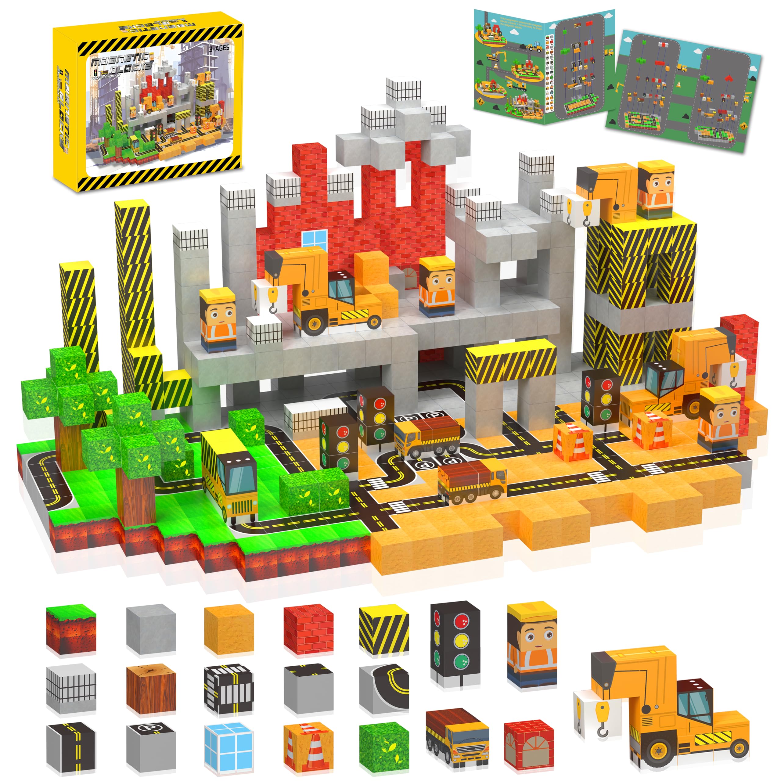 Photo 1 of 138PCS Magnetic Blocks - Magnetic Building Blocks Magnet Block Cubes Construction Set, STEM Montessori Sensory Stacking Toys for Kids Boys Girls Ages 3 4 5 6 7 8-12 Holiday Christmas Birthday Gifts