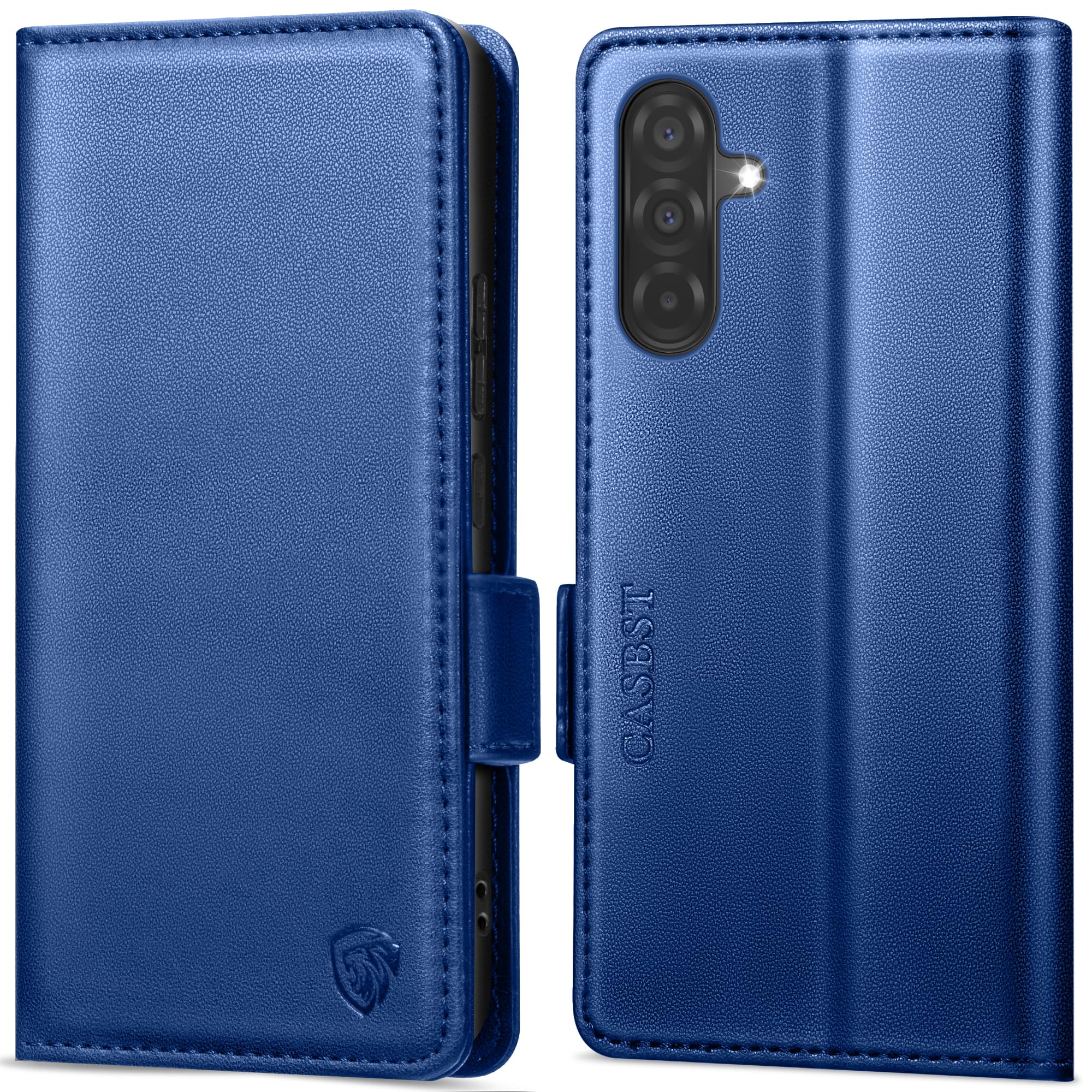 CASBST Handyhülle für Samsung Galaxy A50/A30S Hülle, Premium Leder Schutzhülle Klappbar für Samsung Galaxy A50 Flip Case mit Kartenfach Ständer Magnet Klapphülle für Samsung A50 Hülle (Schwarz)