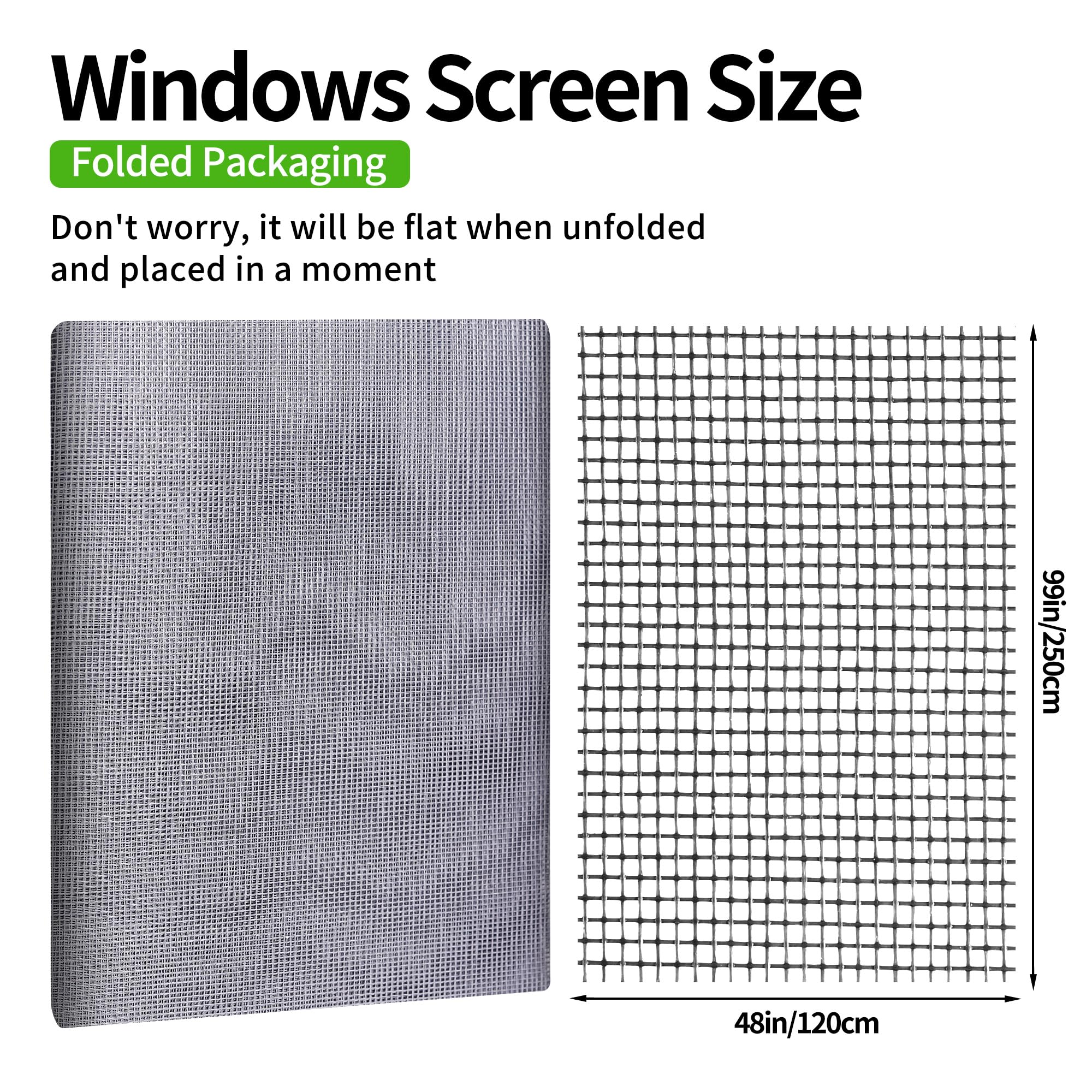 HCSSZ Zanzariera Finestra 120x250cm,Rete Zanzariera Porta Finestra,Fibra di Vetro Telo Ricambio Zanzariera,per Prevenire Zanzare Mosche Insetti (Grigio)