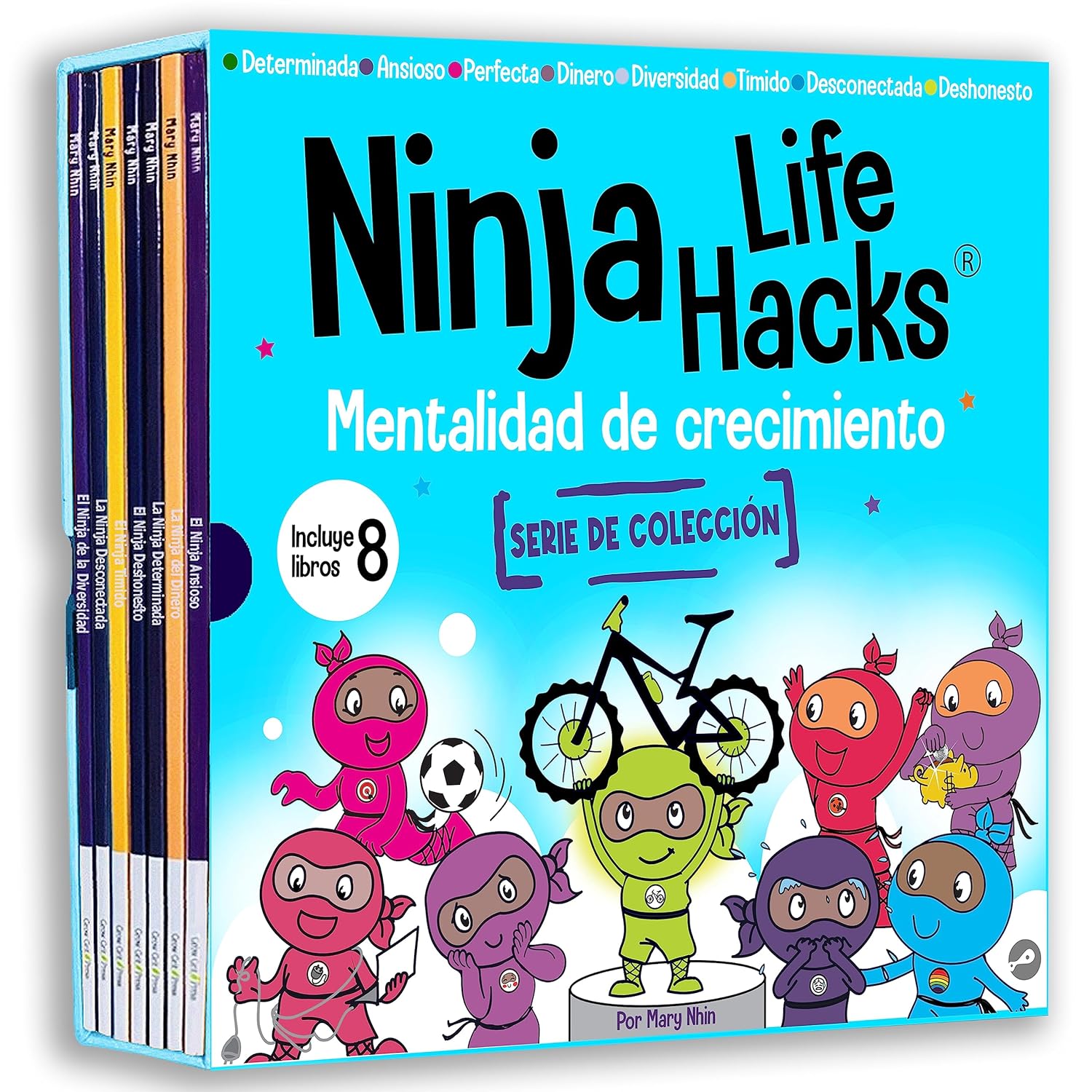 Mentalidad de crecimiento SERIE DE COLECCIÓN, libros 9-16: La Ninja Perfecta, El Ninja Ansioso, La Ninja del Dinero, La Ninja Determinada, El Ninja ... El Ninja de la Diversidad (Spanish Edition)      Paperback – September 8, 2023