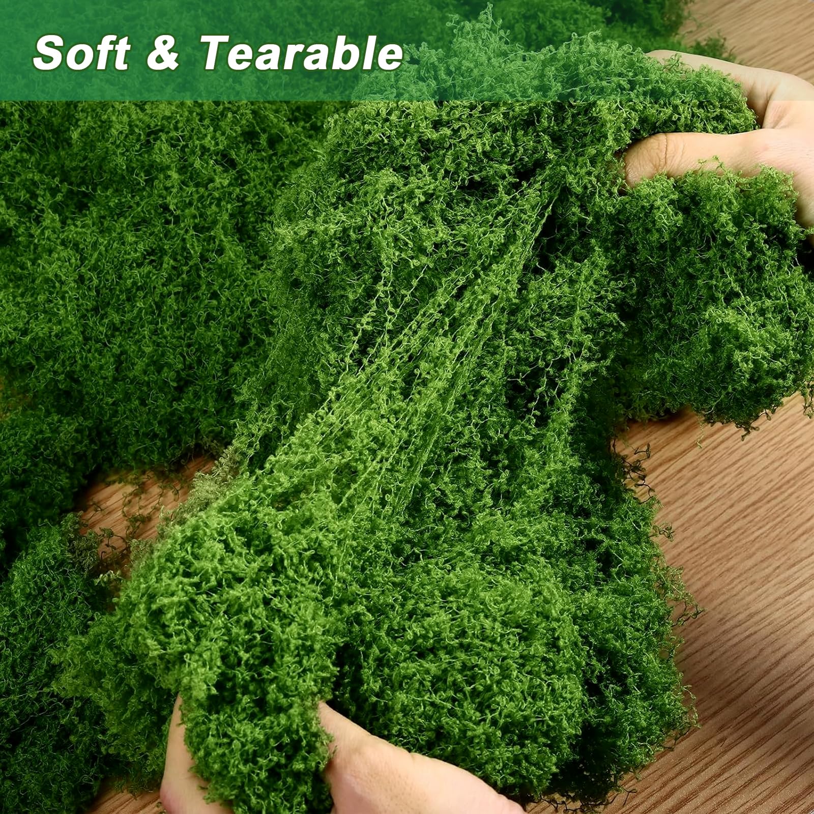 Schiuma naturale 100 g, dislanda artificiale per fai da te, falso tappeto erboso esterno, morbido e realistico riutilizzabile, per composizioni floreali, lavori manuali, verde scuro