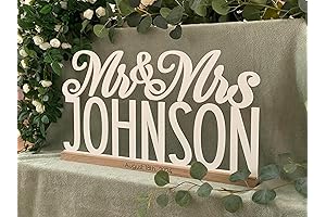 Freestanding Mr and Mrs Table Sign for Sweetheart Table with Established Date