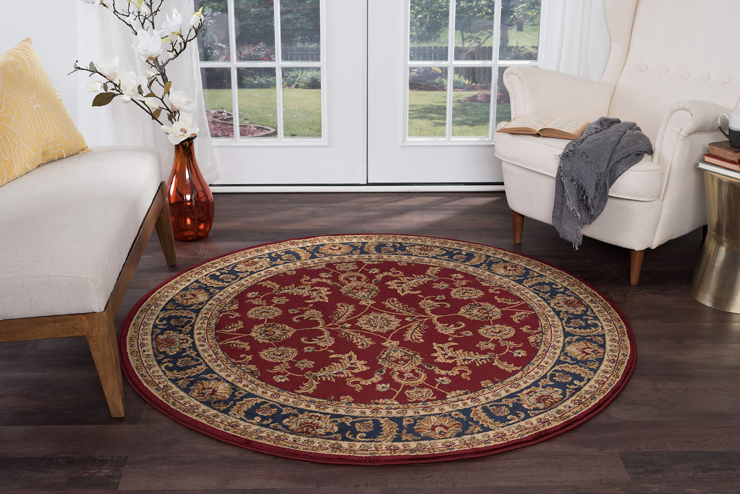 Sariya Transitional Oriental Red Runner Rug, 2' x 7'