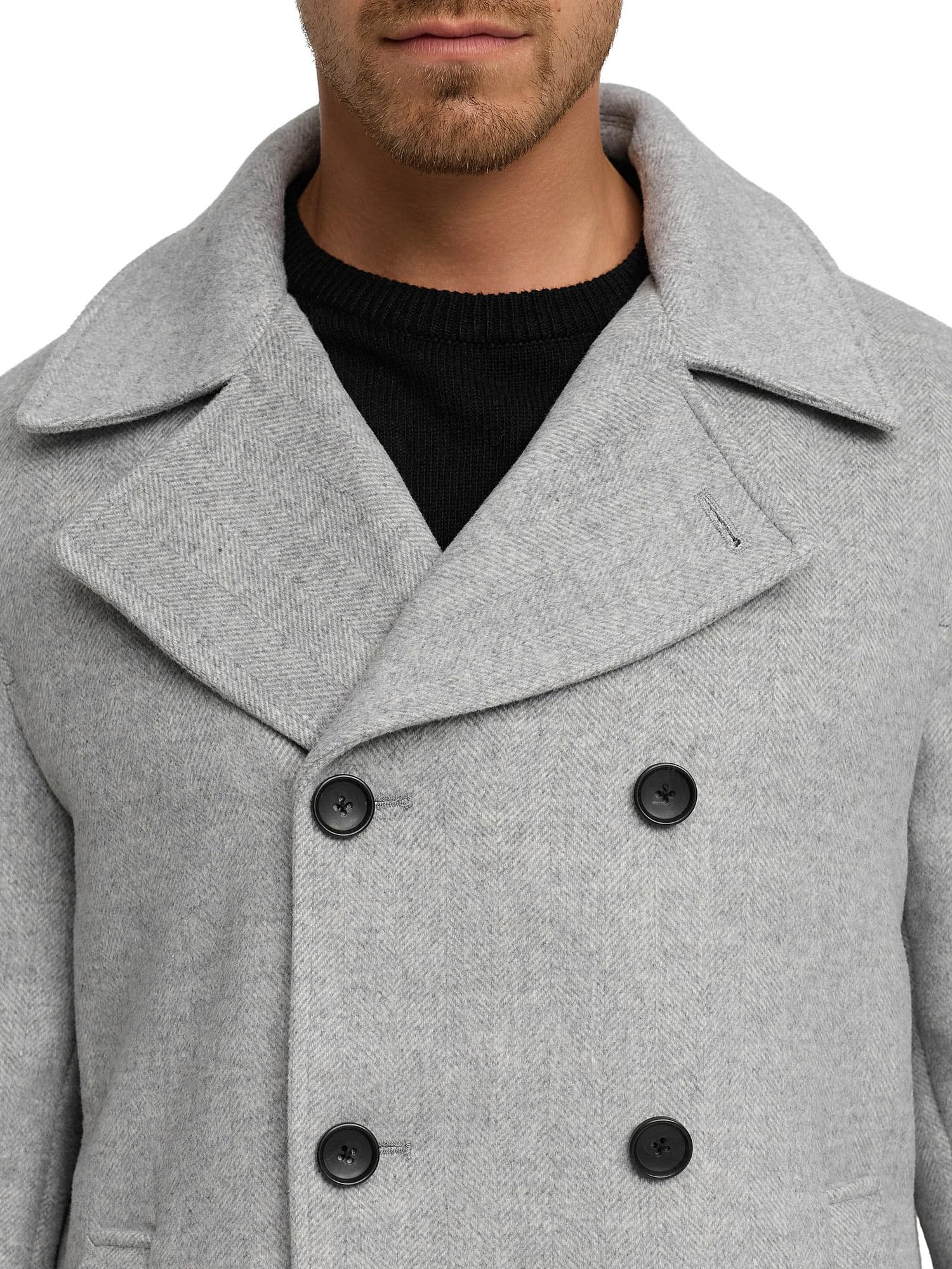 Indicode Herren INParade Winter-Herrenmantel aus Wollmix mit Reverskragen | Zeitloser Herrenmantel aus hochwertigem Wollmix mit Reverskragen, Wintermantel, Businessmantel, Übergangsmantel für Männer