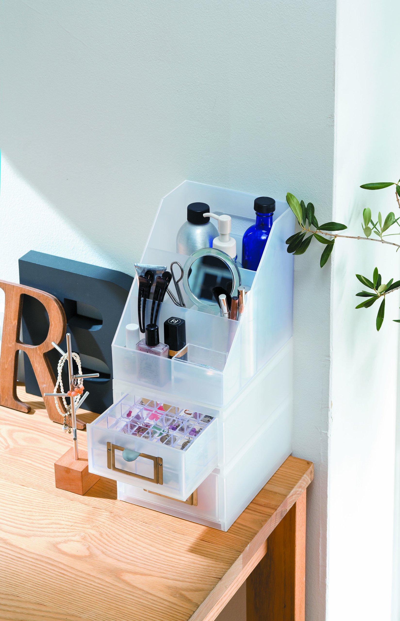 Like-It | MX-16 | A6 Akteneinheit | Kleine Schublade für Desktop, Büro-Organizer, Schreibtisch, Küche, Regal, Hefter, Haftnotizen, Clip | 20,1 x 14,5 x 16,4 cm | Tr. Weiß |