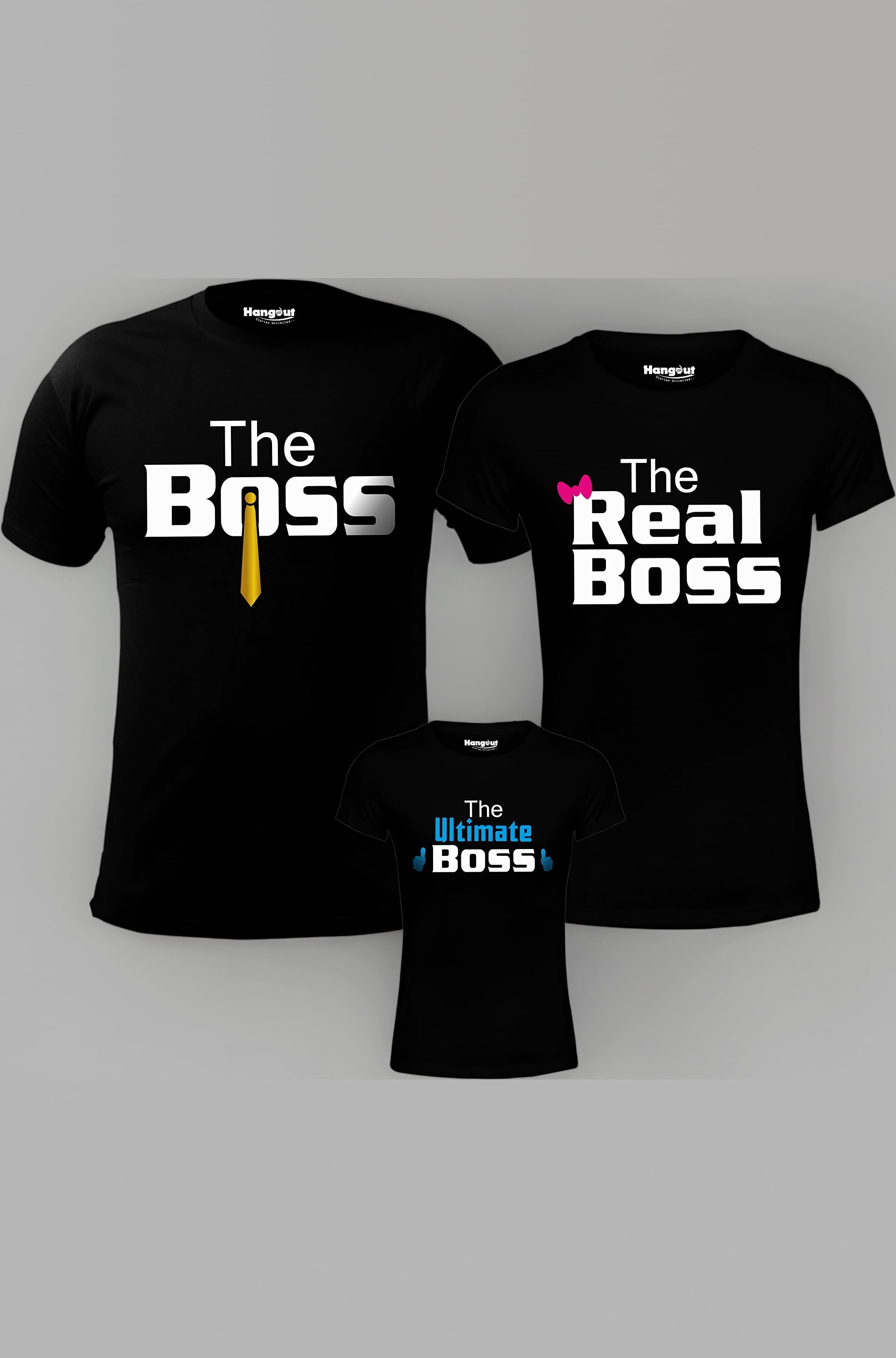 - HH100 Family-Men's Women's & Boy's |Cotton | Printed Regular Fit T-Shirts |Set of 3 | Matching Twinning Family Tees
