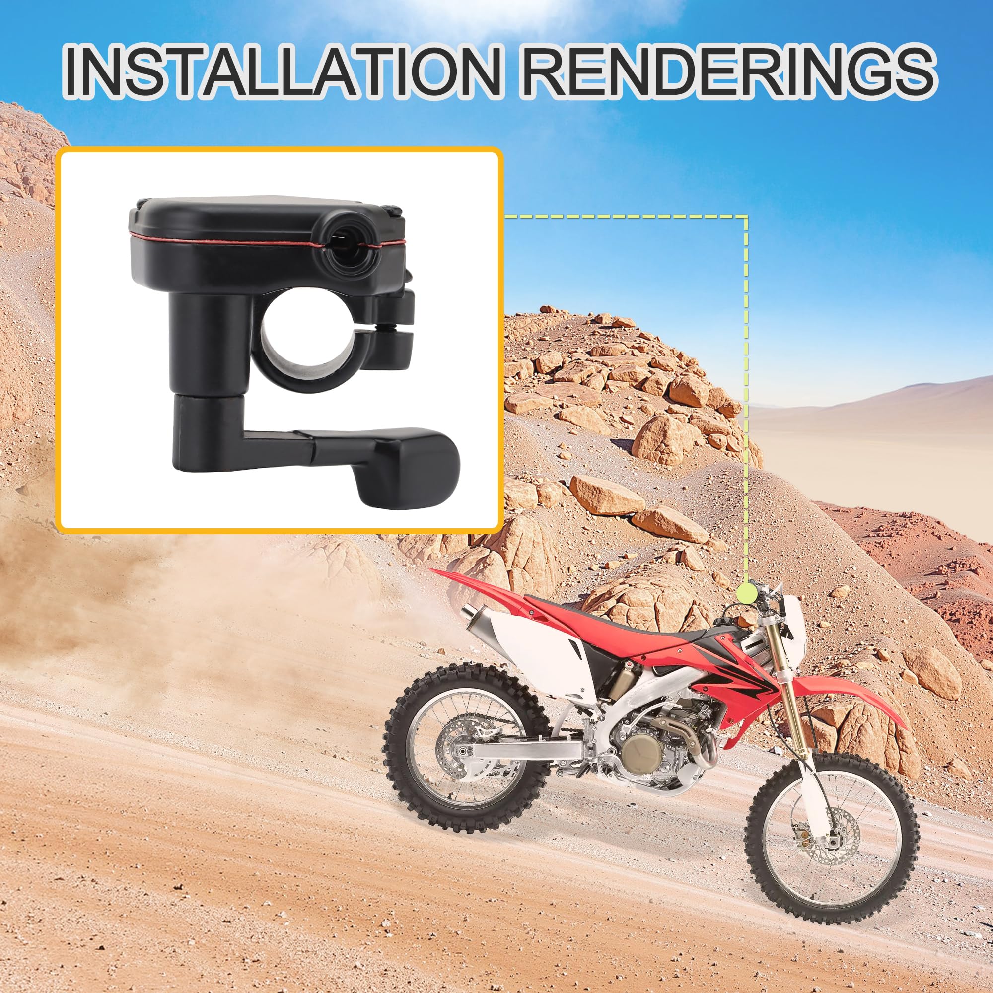 GOOFIT Acelerador De AceleracióN Pulgar De 22mm Con Manguito De Goma Montaje De Control De Palanca Reemplazar Para 50cc 70cc 90cc 110cc 125cc Pit DirtBike ATV Quad Go Kart