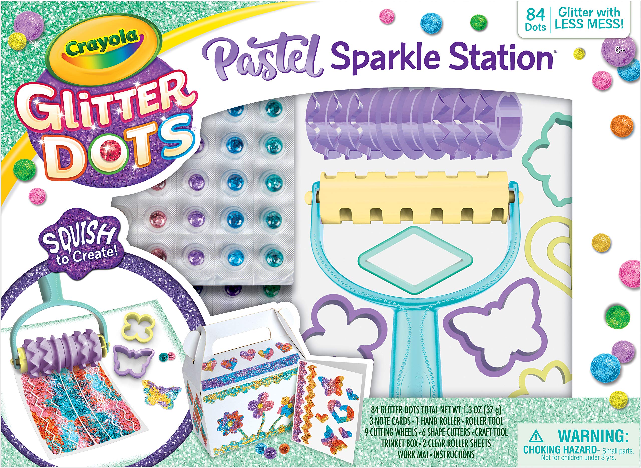 CrayolaGlitter Dots Pastel Sparkle Stations 100 Pieces Art Kit for Kids 4+