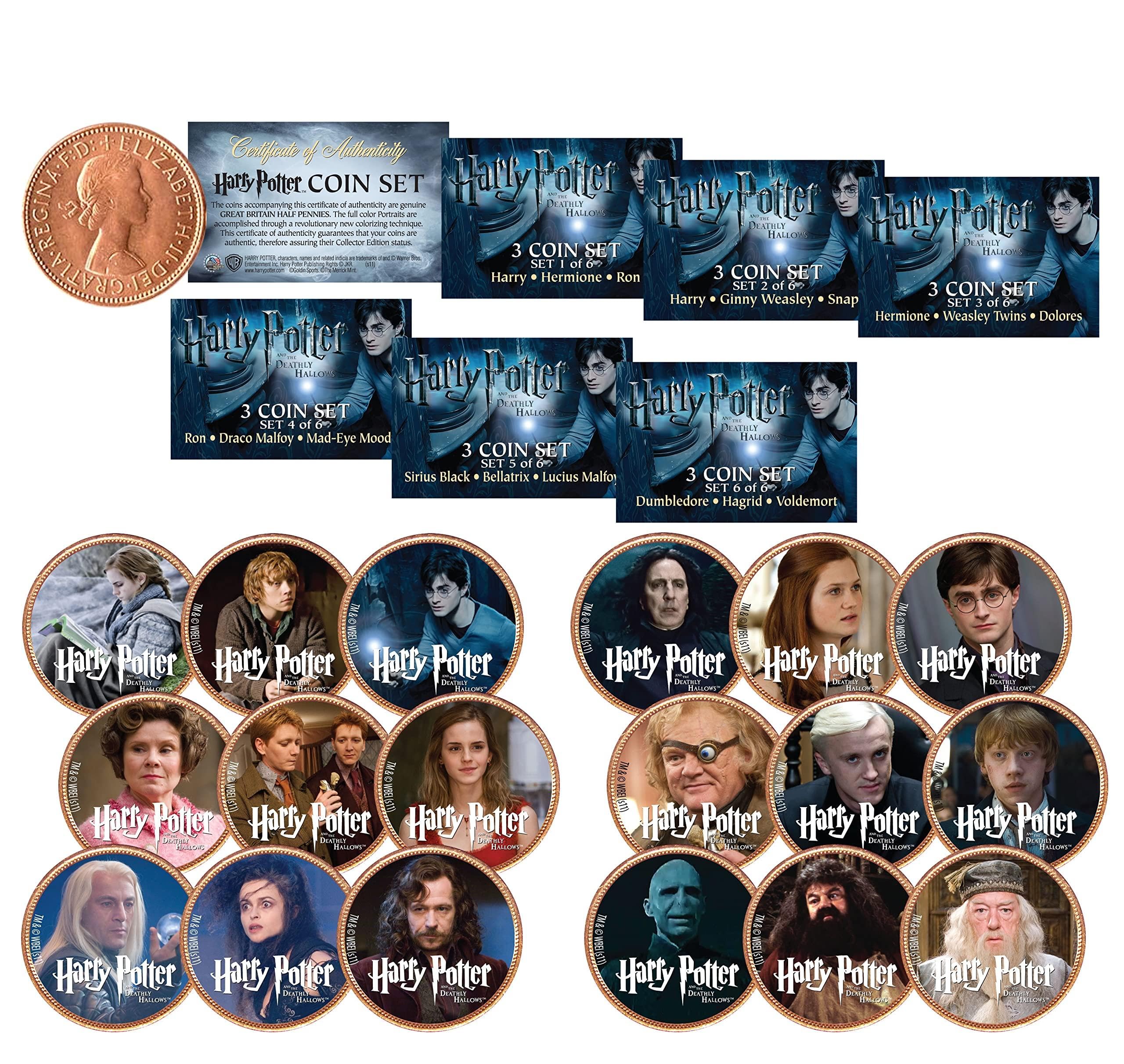 Harry Potter Deathly Hallows Colorized UK British Halfpenny Ultimate 18-Coin Set product thumbnail 3
