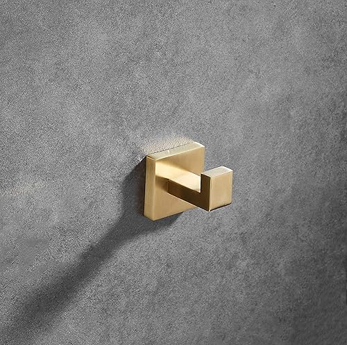 Miniatura 7 de BA199SET-3BG1 - Juego de accesorios de baño dorados de 3 piezas, soporte de papel higiénico dorado montado en la pared + anillo para toalla de