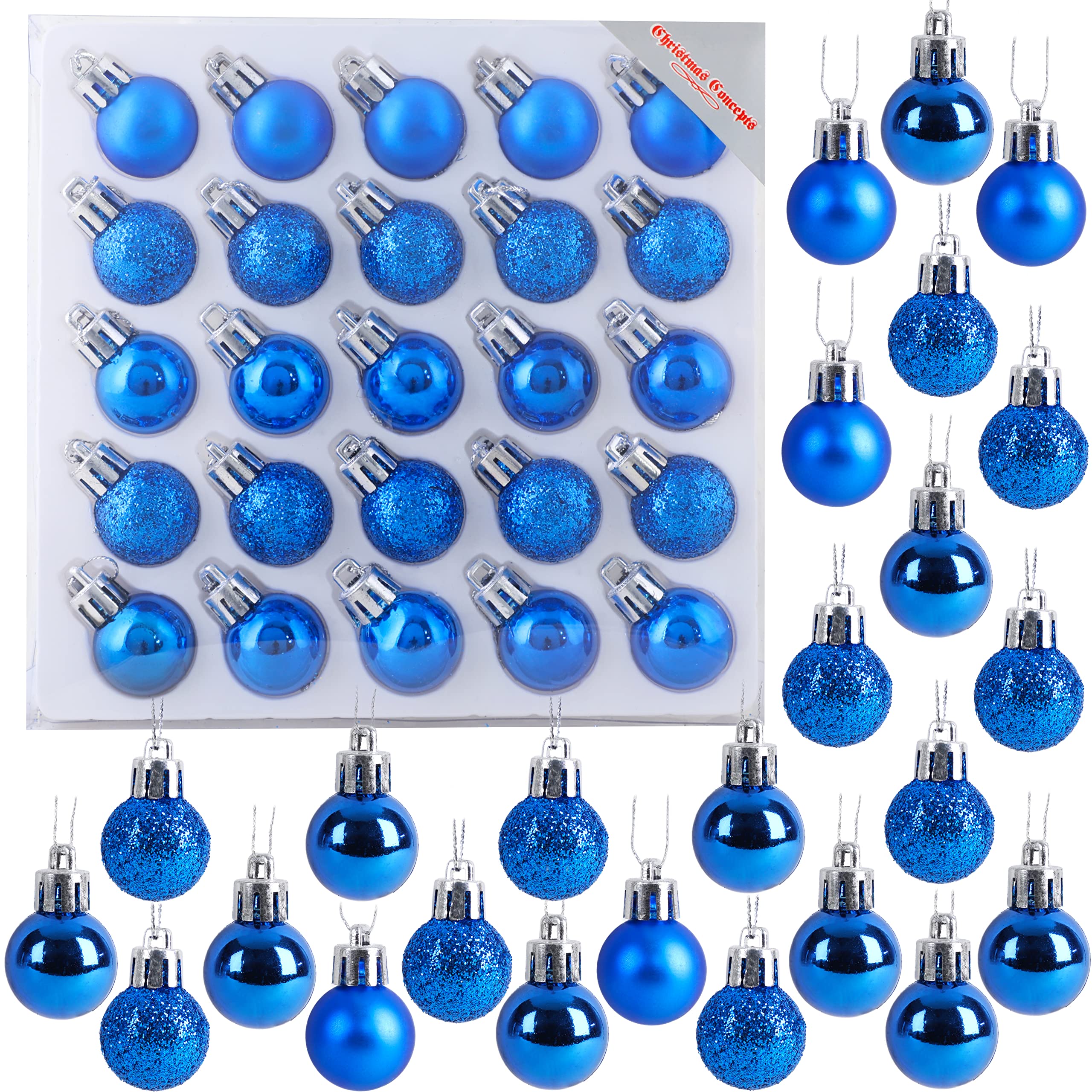 Small blue christmas baubles Clearance