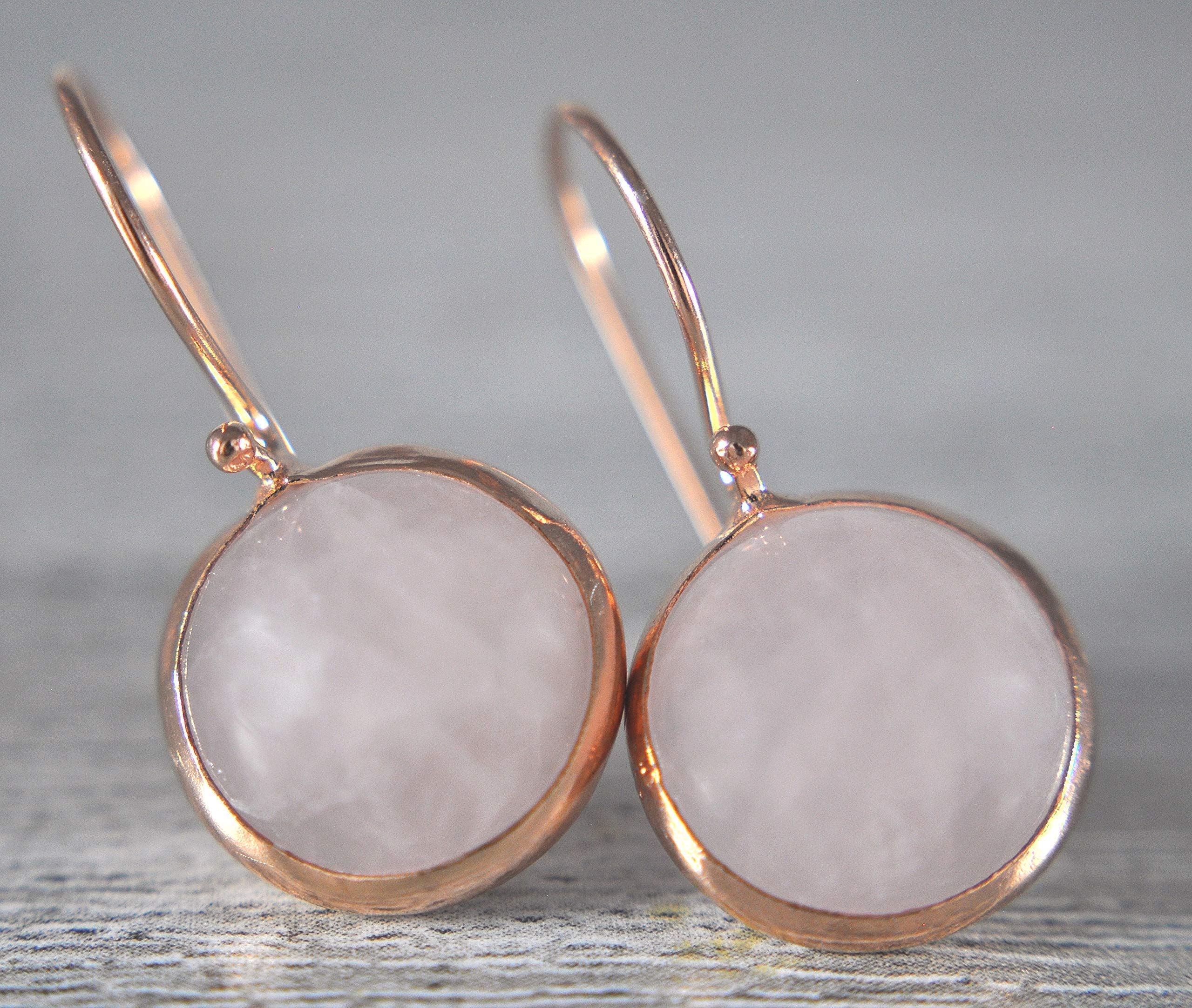 925 Silber Rosenquarz Roségold Ring Edelstein - Verstellbar - Romantisch Tolle Geschenkidee - Geschenk für Sie - Schmuck Geschenk - Handmade Geschenk