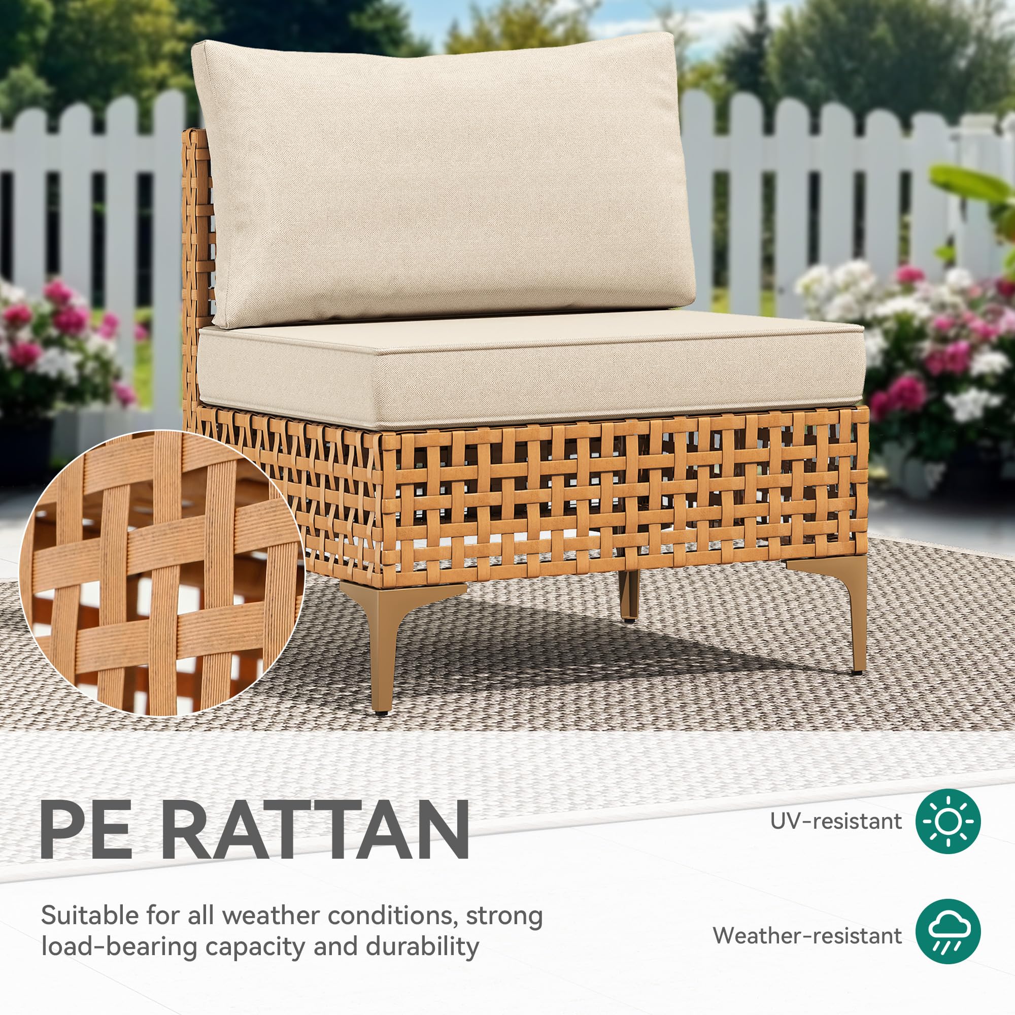 Outdoor Couch with Waterproof Cushions All-Weather Patio 1set  ( incomplete )