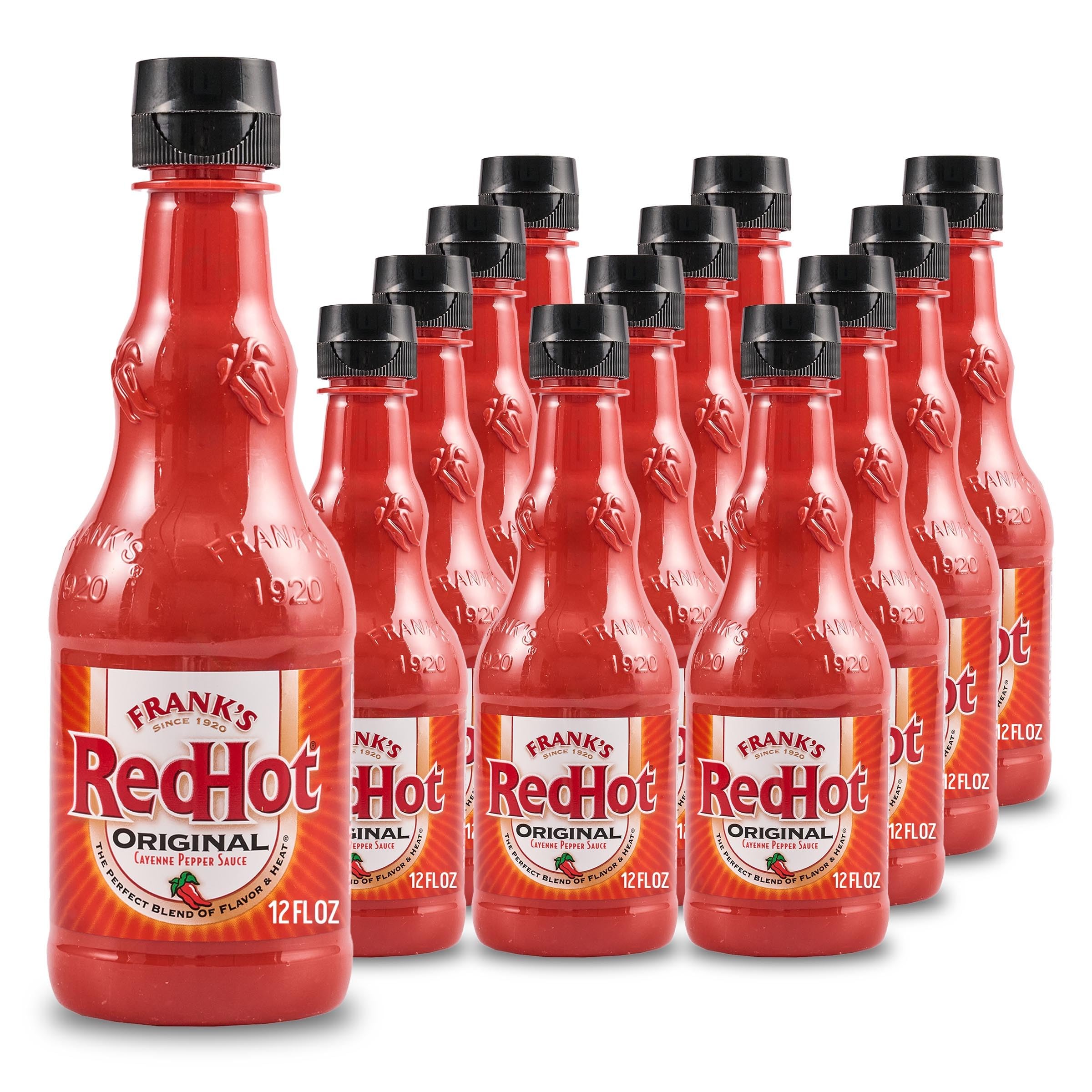 Original Cayenne Pepper Hot Sauce by Frank's RedHot – 12 Fl Oz (Pack of 12), Red, Pack of 12