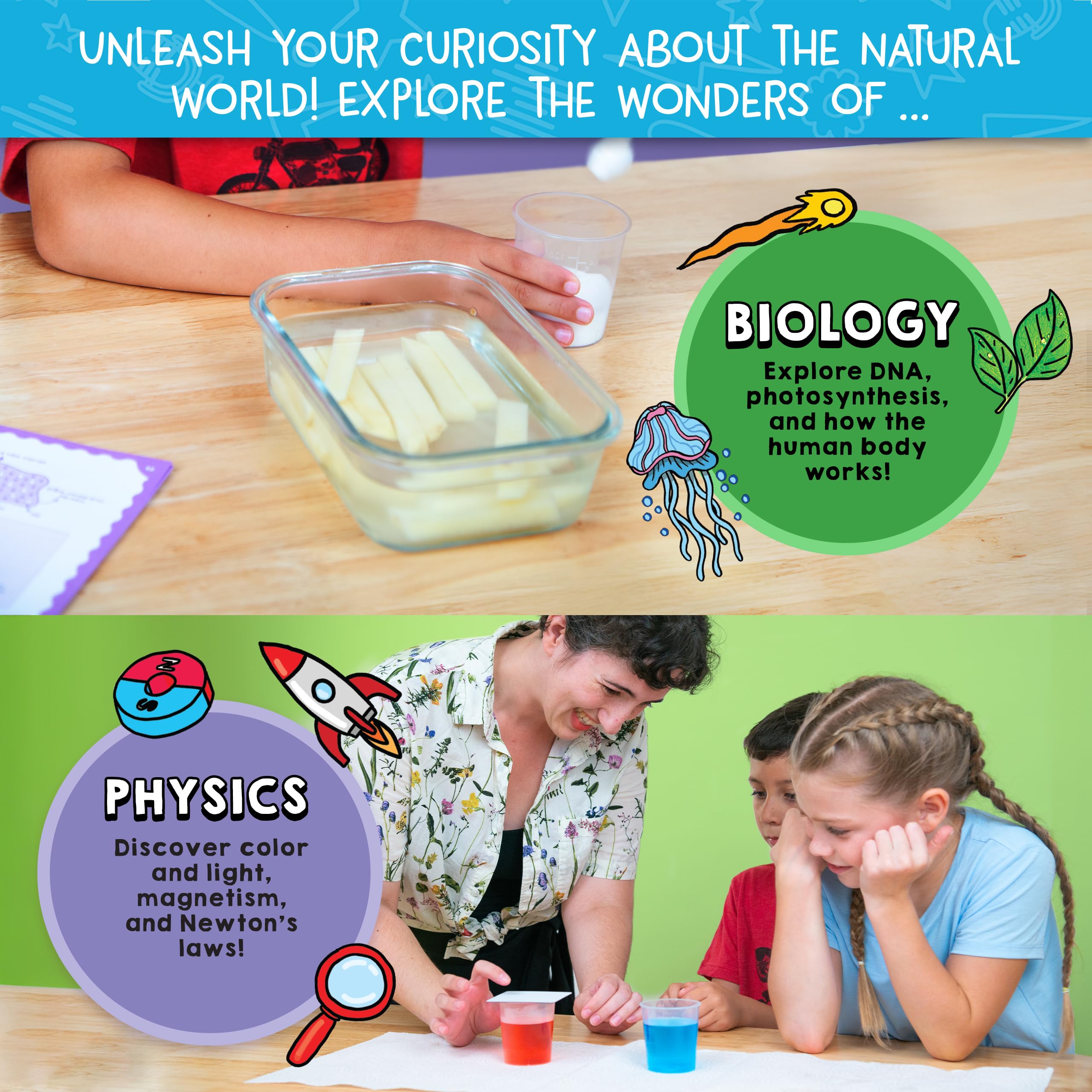 Wow in The World 100 Esperimenti Che Wow Science Kit di Thames & Kosmos, oltre 60 strumenti e materiali, chimica unica, fisica, biologia e scienze della terra Attività w/Science Journal for Ages 6+
